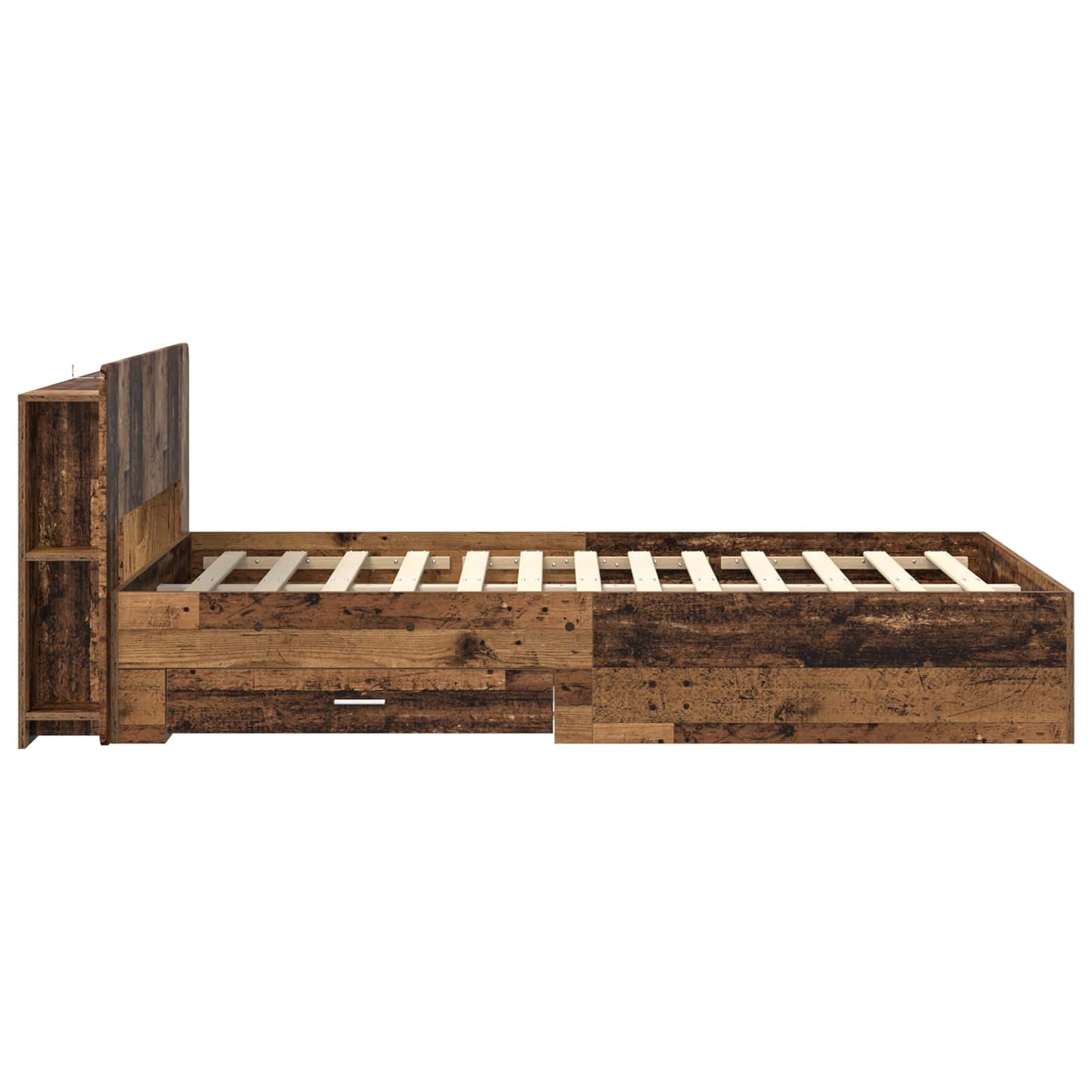 Sengeramme med oppbevaring Gammelt tre 120 x 190 cm