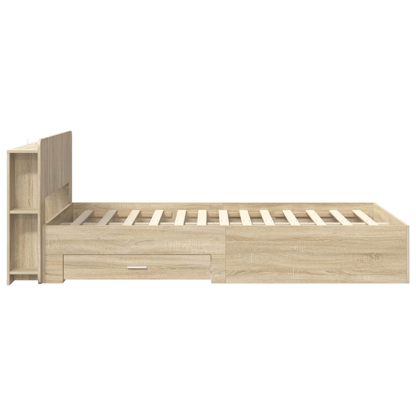 Sengeramme med oppbevaring Sonoma eik 120 x 200 cm