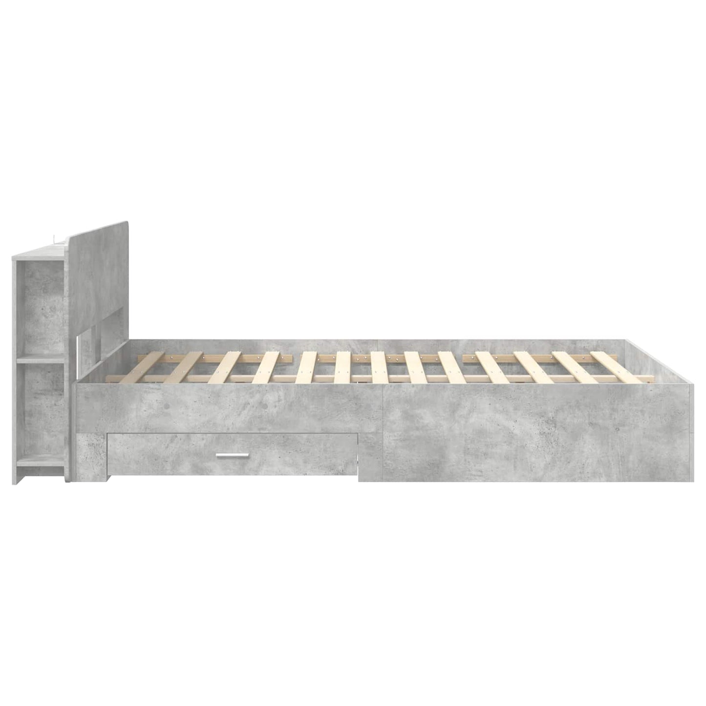 Sengeramme med oppbevaring Betonggrå 160 x 200 cm