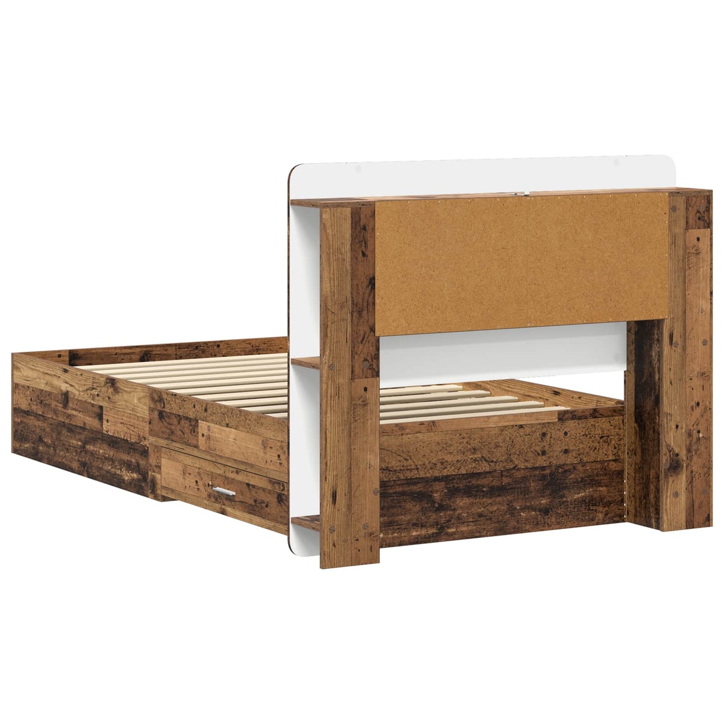 Sengeramme med oppbevaring Gammelt tre 80 x 200 cm