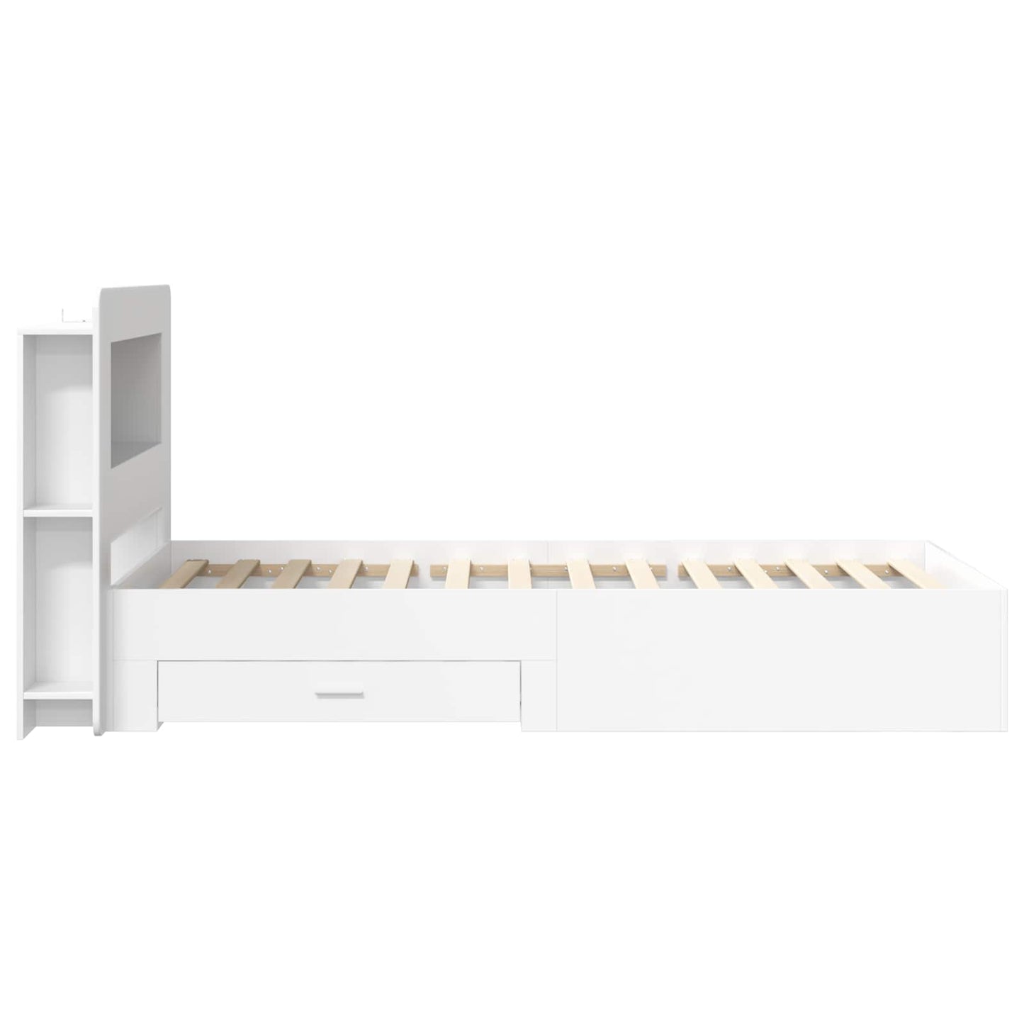 Sengeramme med oppbevaring Hvit 80 x 200 cm Konstruert tre