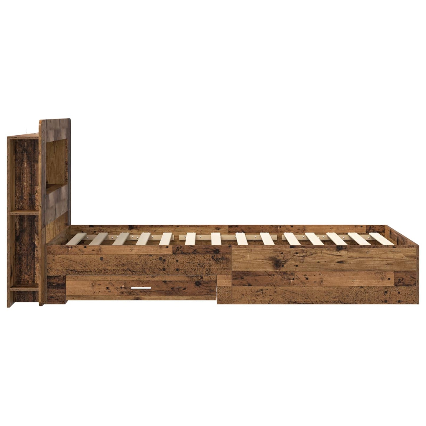 Sengeramme med oppbevaring Gammelt tre 100 x 200 cm