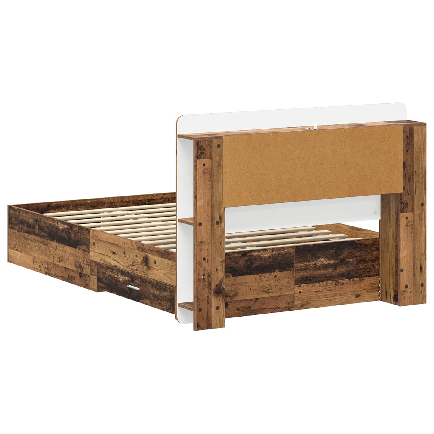 Sengeramme med oppbevaring Gammelt tre 120 x 190 cm