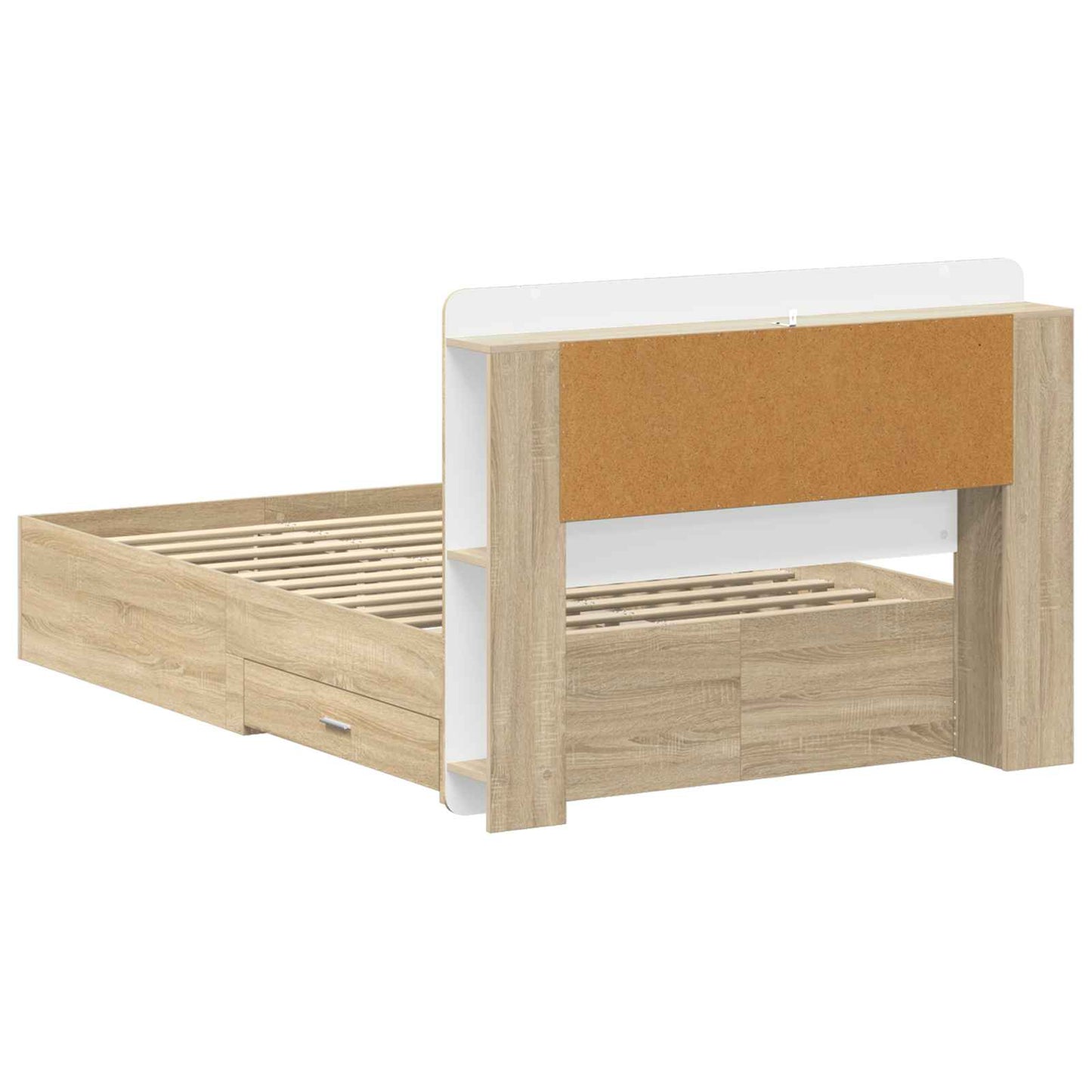 Sengeramme med oppbevaring Sonoma eik 120 x 200 cm