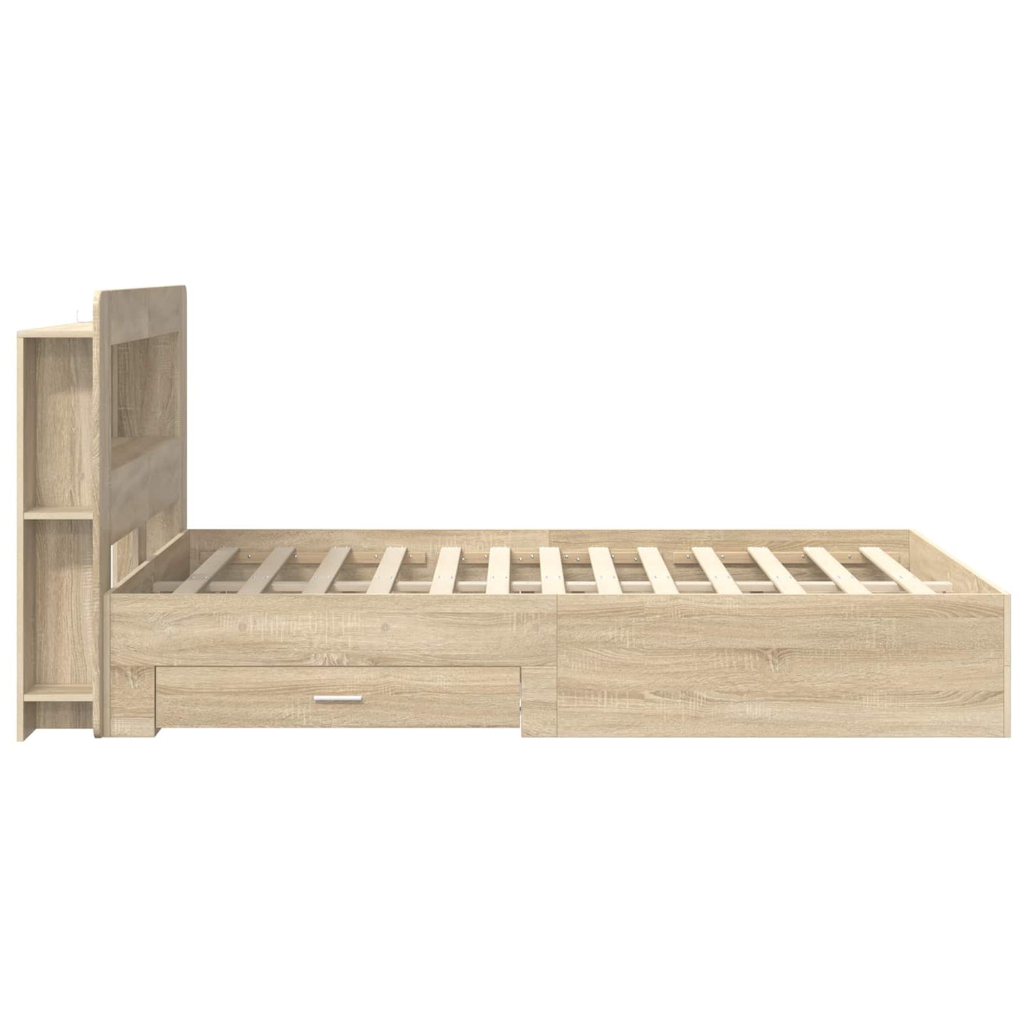 Sengeramme med oppbevaring Sonoma eik 150 x 200 cm