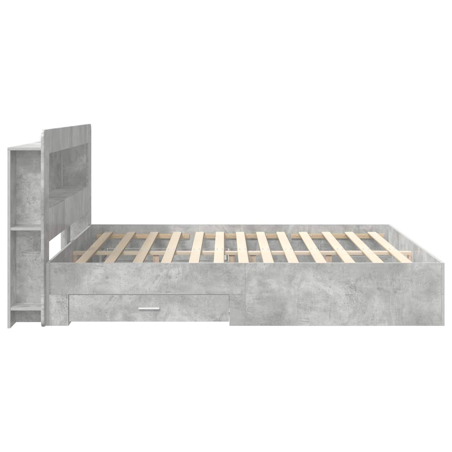 Sengeramme med oppbevaring Betonggrå 200 x 200 cm