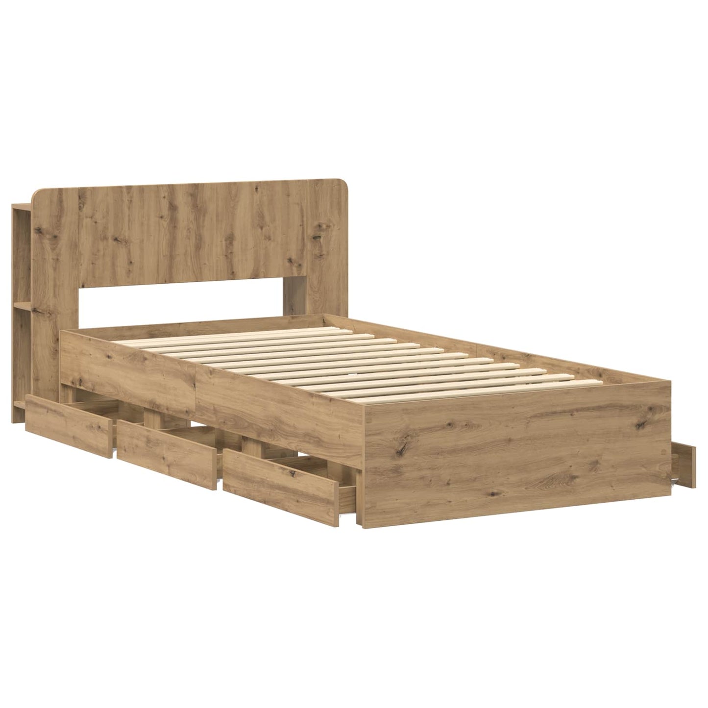 Sengeramme med oppbevaring Artisan eik 80 x 200 cm