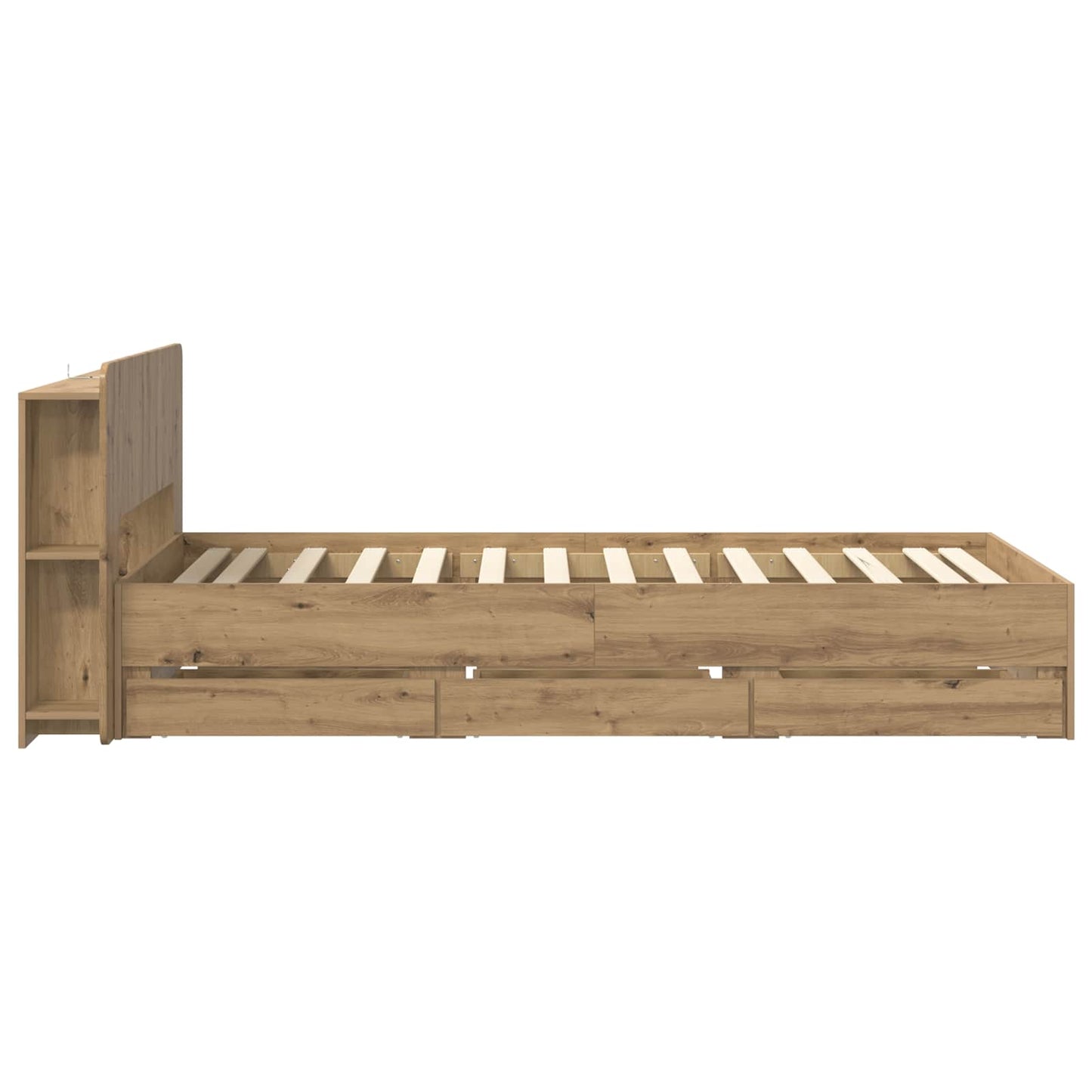 Sengeramme med oppbevaring Artisan eik 80 x 200 cm