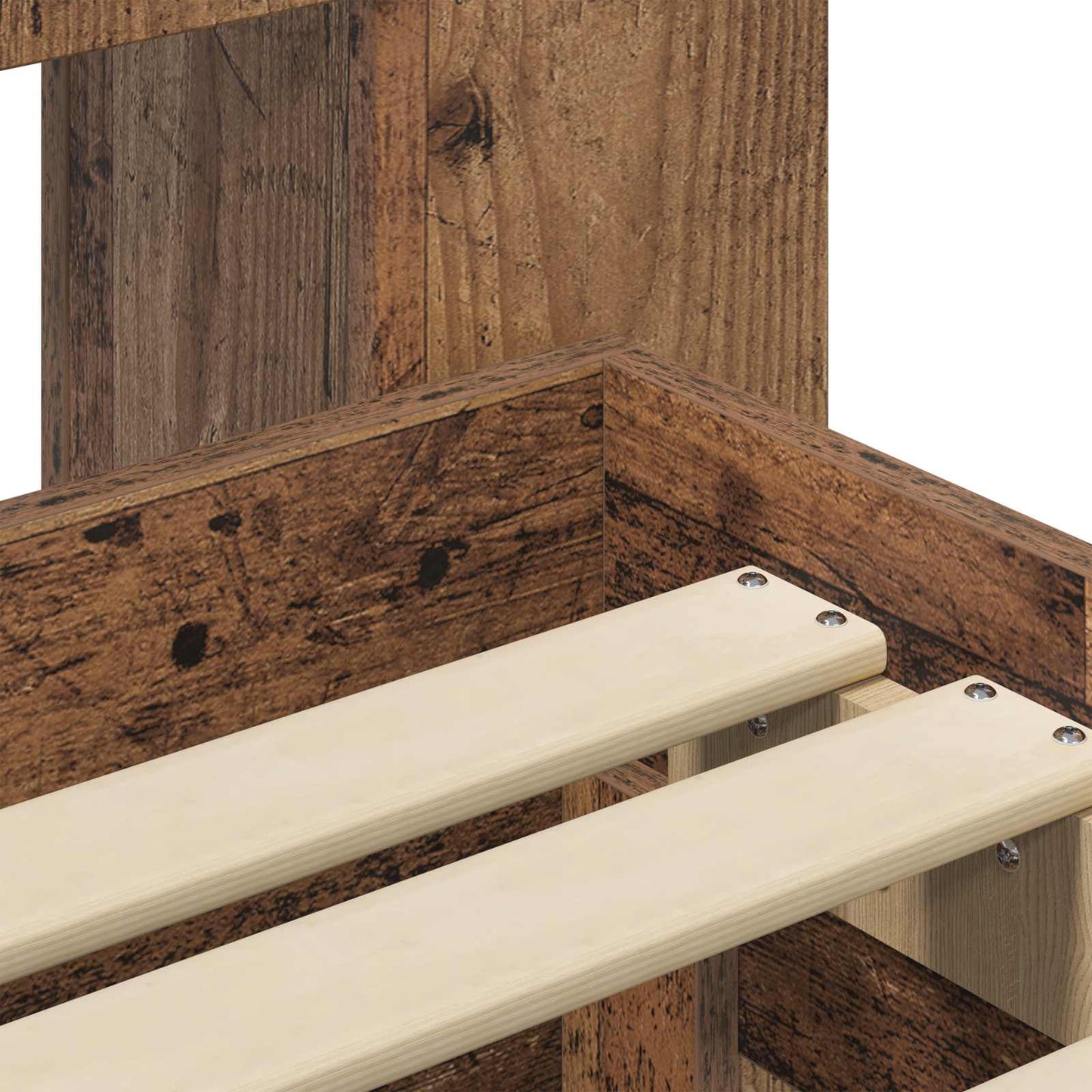 Sengeramme med oppbevaring Gammelt tre 80 x 200 cm