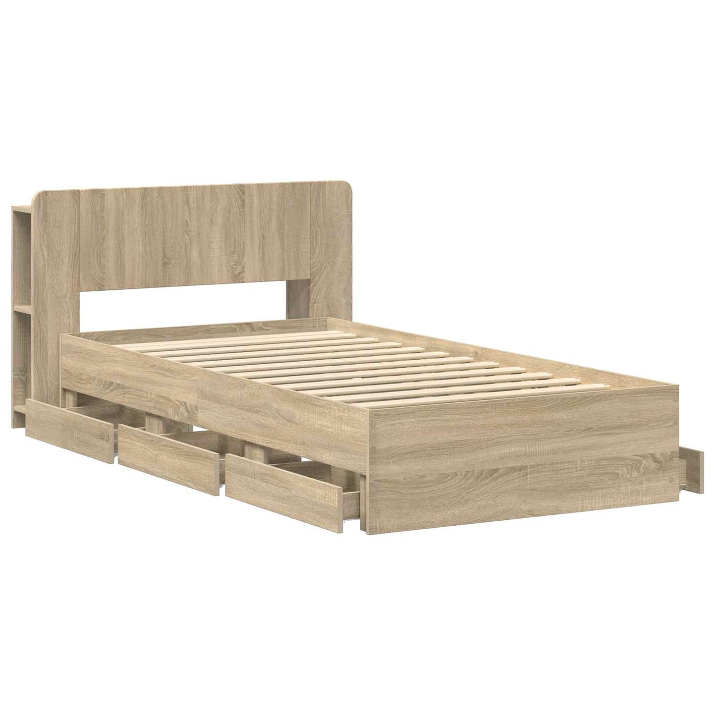 Sengeramme med oppbevaring Sonoma eik 80 x 200 cm