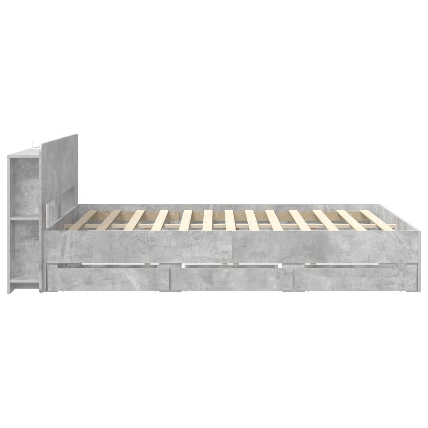 Sengeramme med oppbevaring Betonggrå 150 x 200 cm