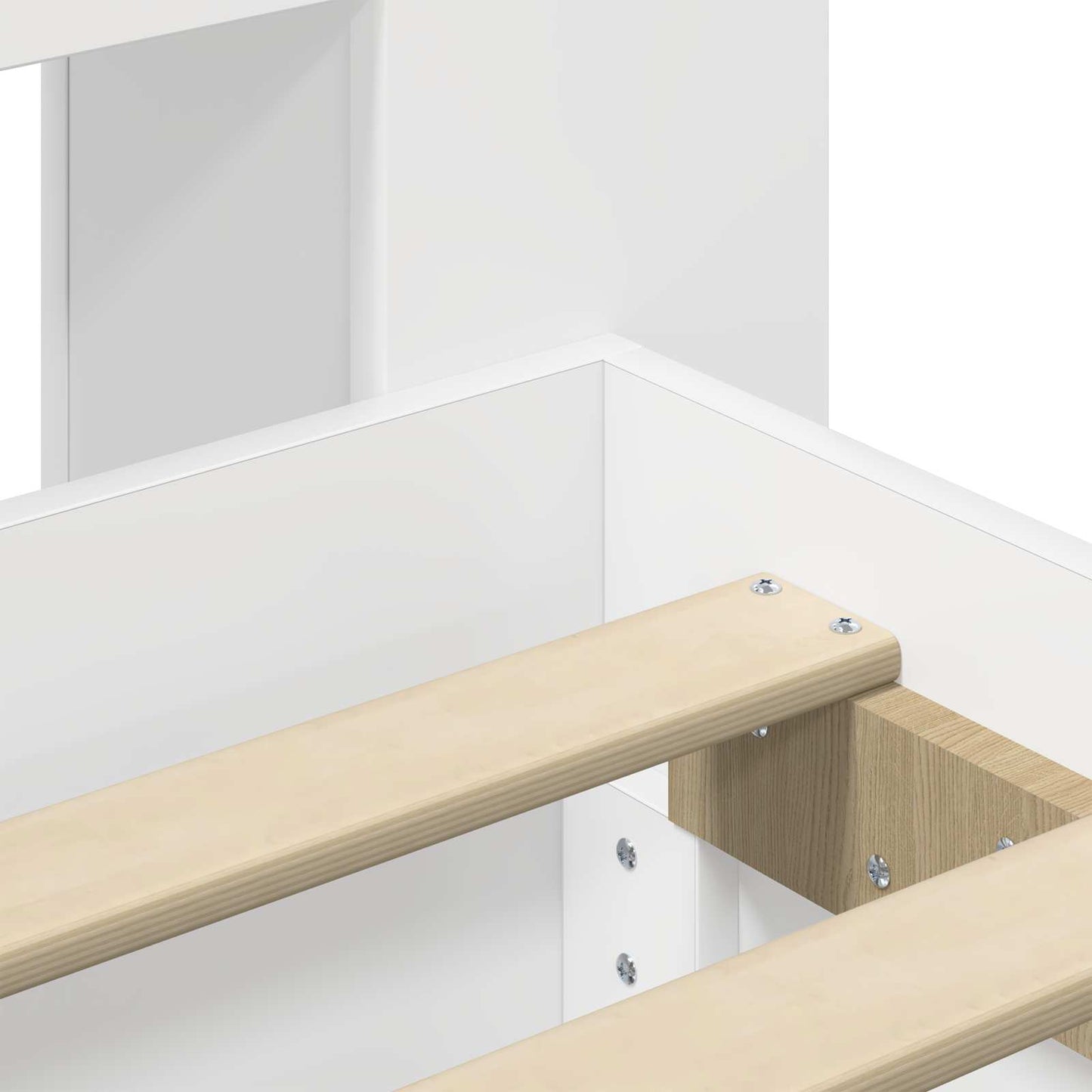 Sengeramme med oppbevaring Hvit 150 x 200 cm Konstruert tre