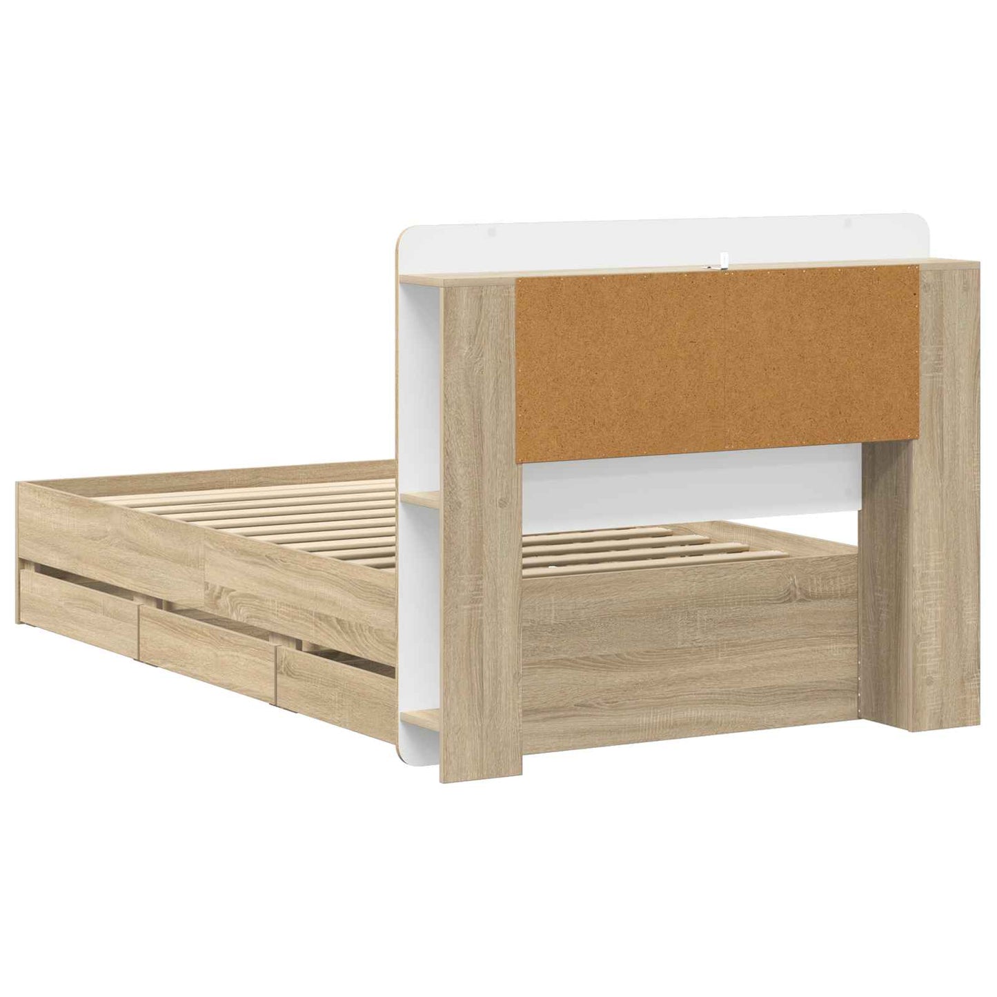 Sengeramme med oppbevaring Sonoma eik 75 x 190 cm