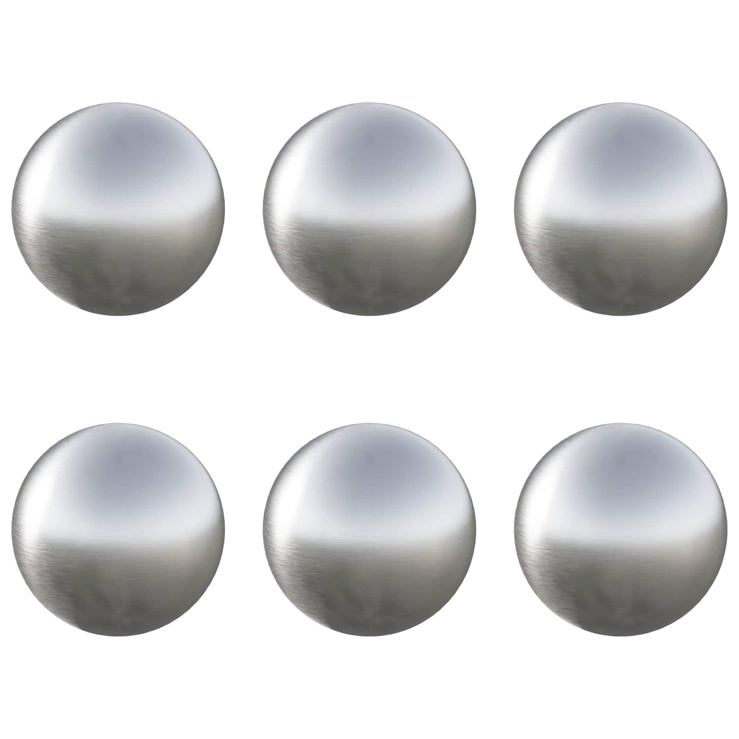 Børstet Ball 6 pcs Ø 7,5 cm Sølv Rustfritt stål 201