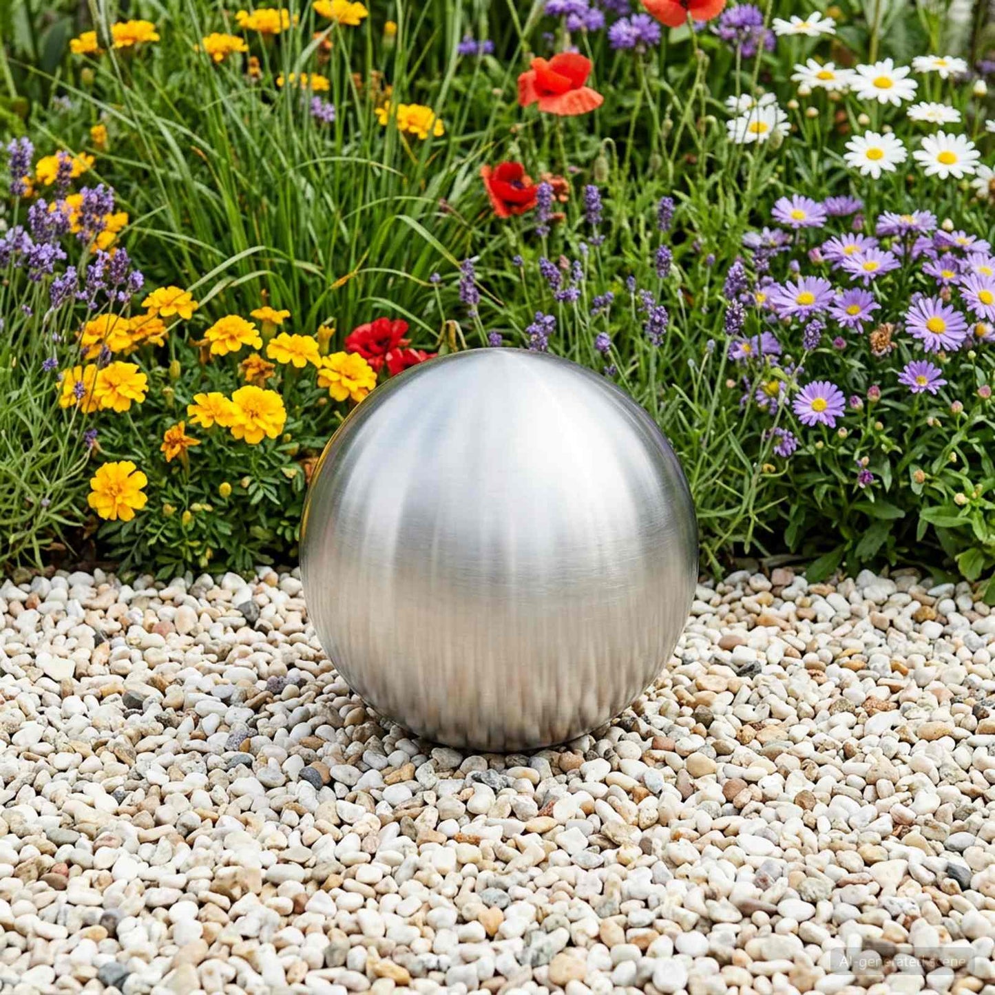 Børstet Ball Ø 20 cm Sølv Rustfritt stål 201
