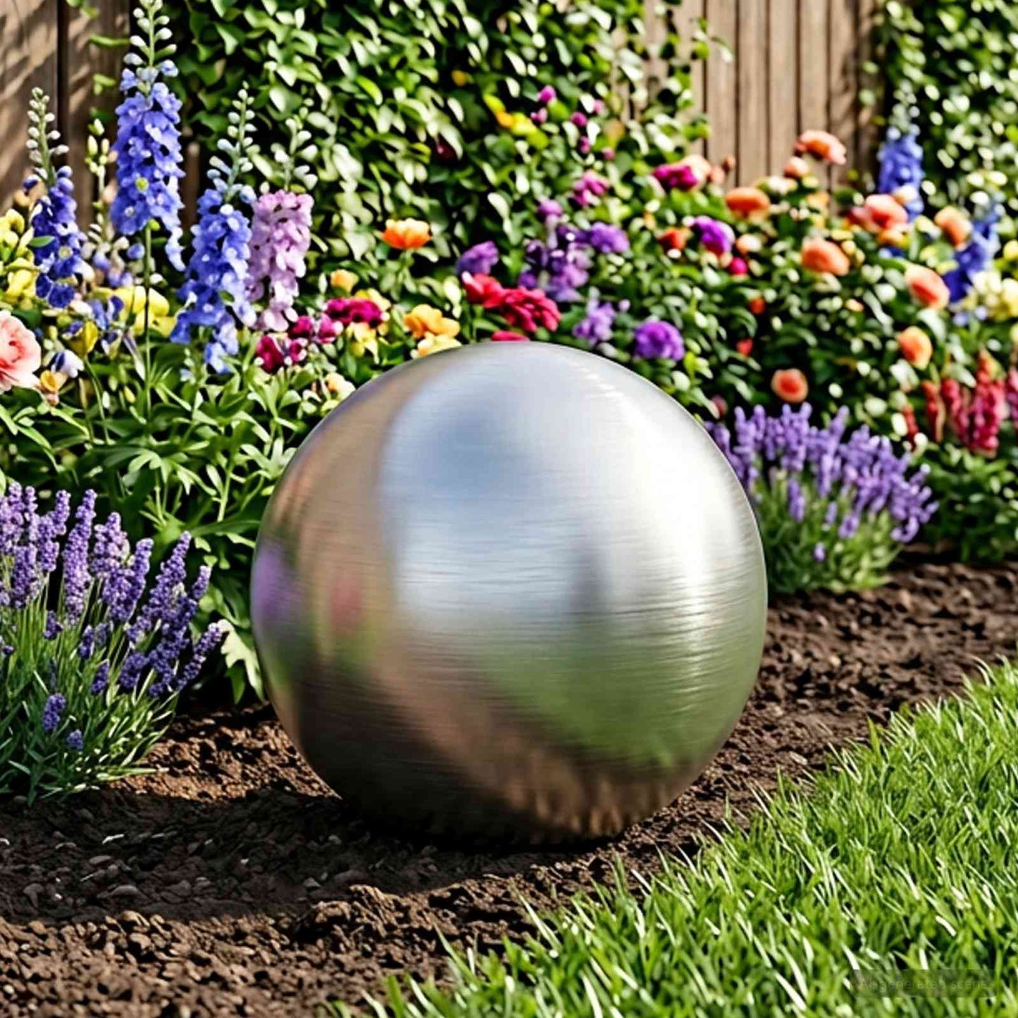 Børstet Ball Ø 30 cm Sølv Rustfritt stål 201