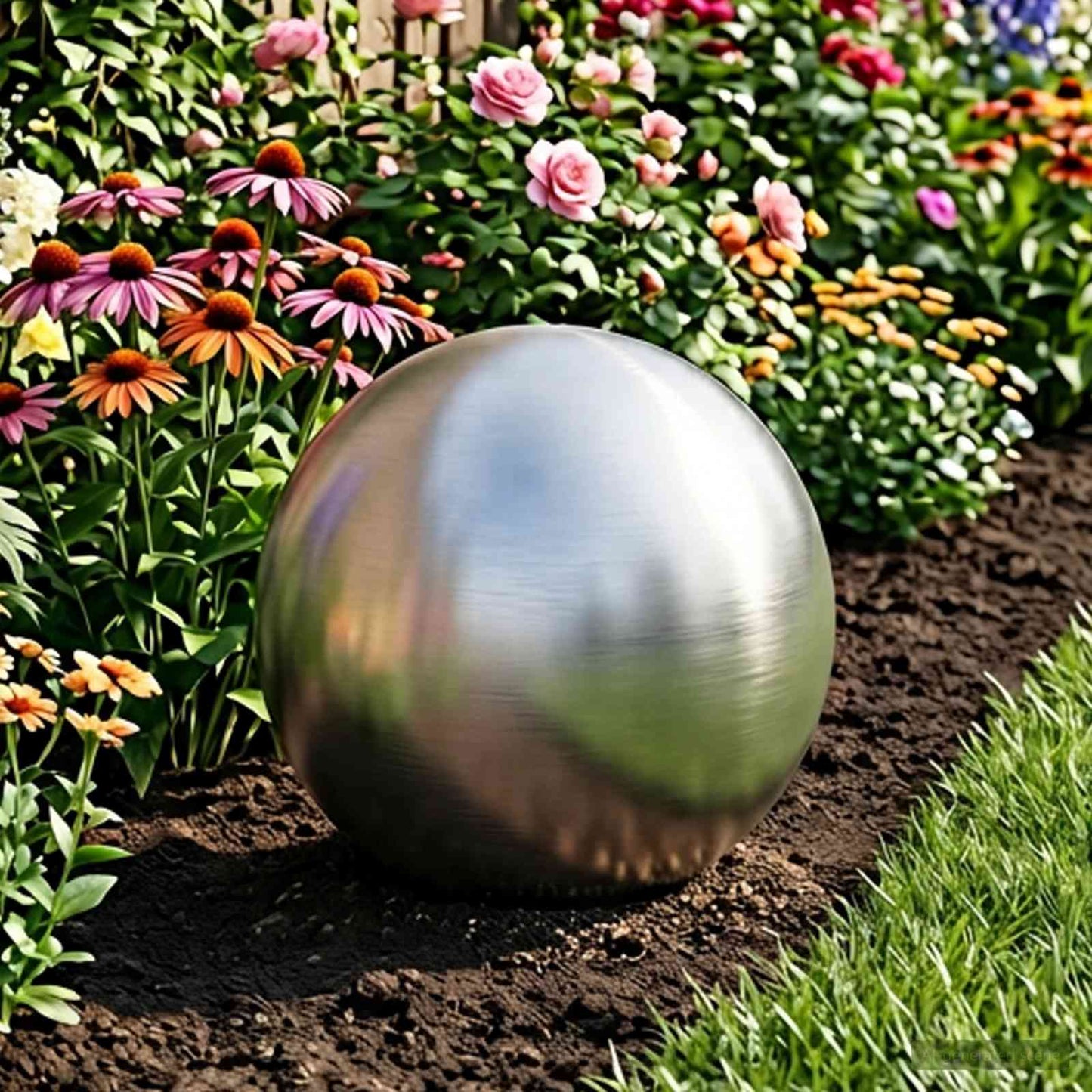Børstet Ball Ø 37,5 cm Sølv Rustfritt stål 201