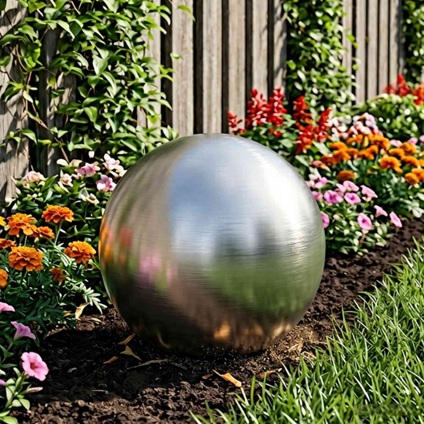 Børstet Ball Ø 47 cm Sølv Rustfritt stål 201