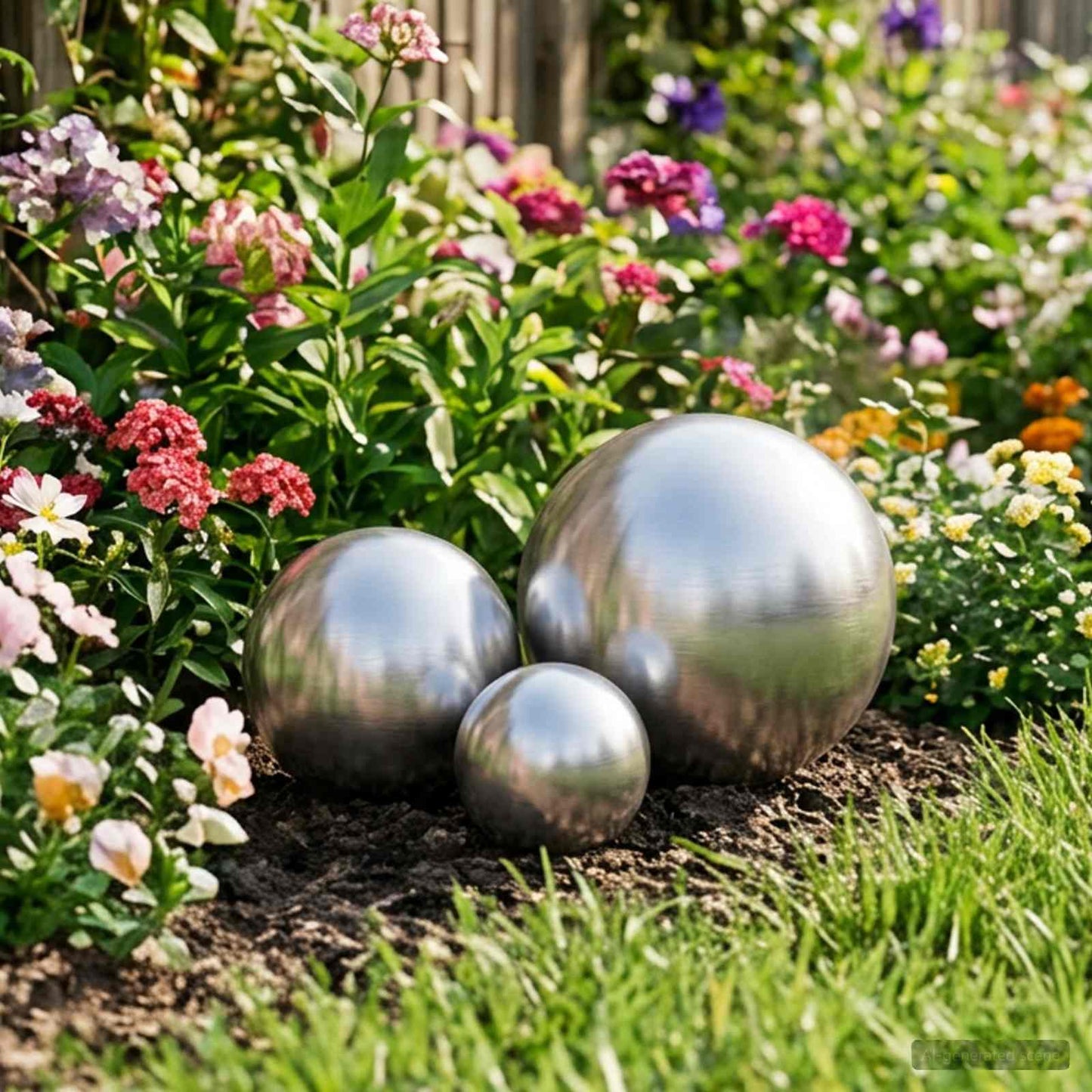 Børstet Ball 3 pcs Ø 20 cm Sølv Rustfritt stål 201
