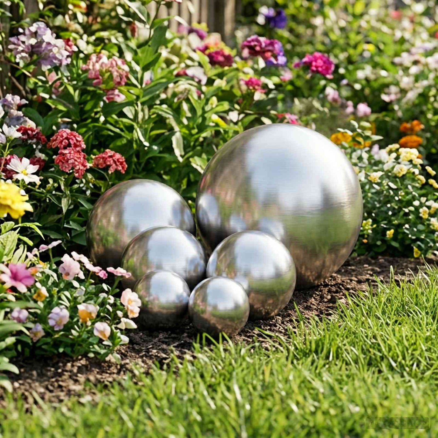 Børstet Ball 6 stk. Ø 15 cm Sølv Rustfritt stål 201