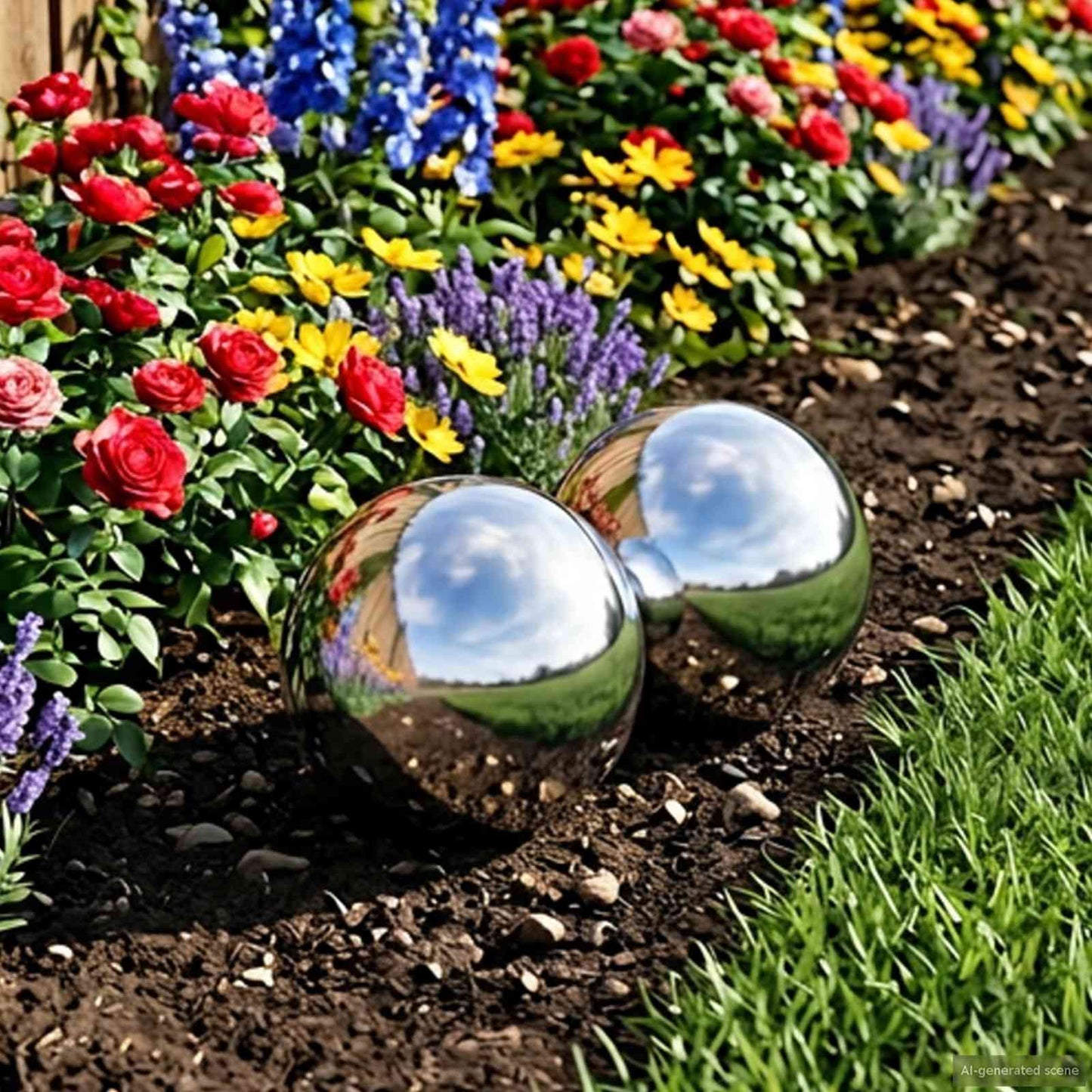Speilball 2 stk. Ø 15 cm Sølv Rustfritt stål 201