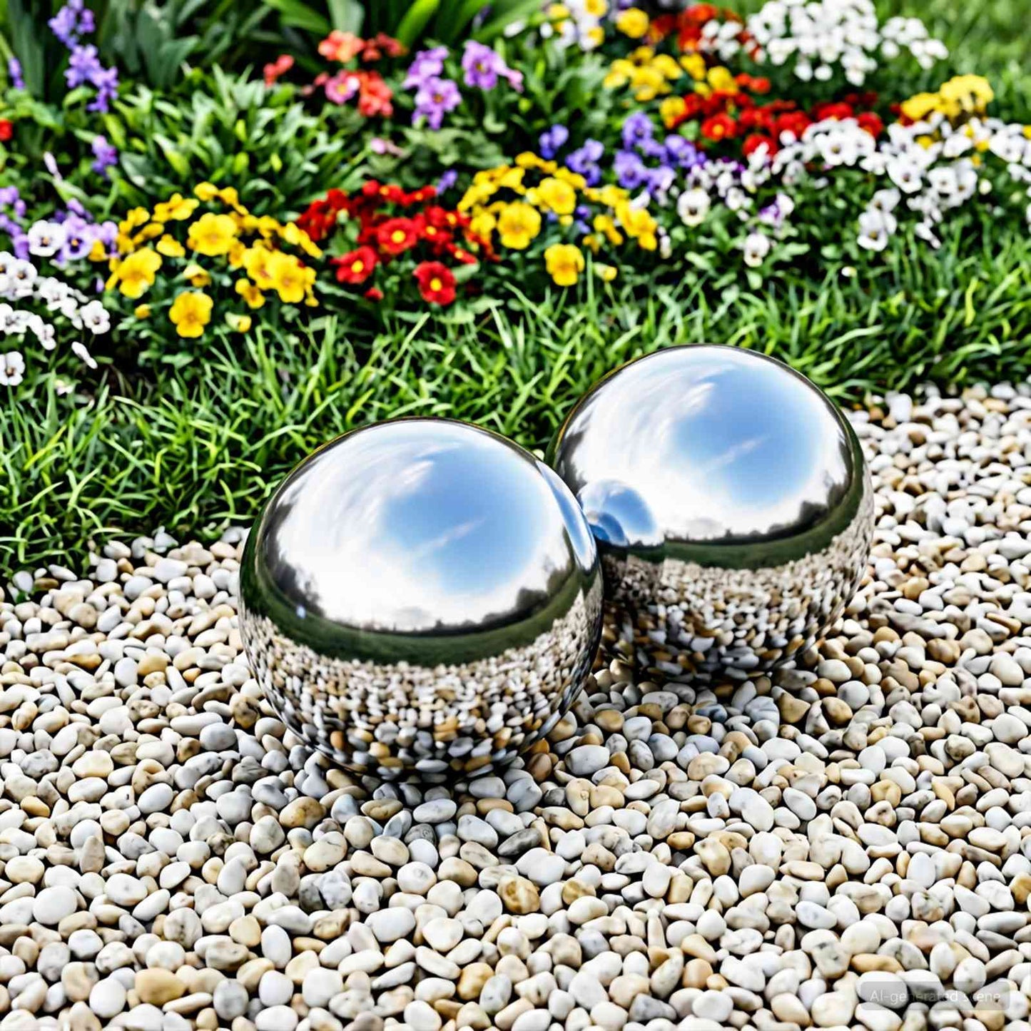 Speilball 2 pcs Ø 15 cm Sølv Rustfritt stål 201