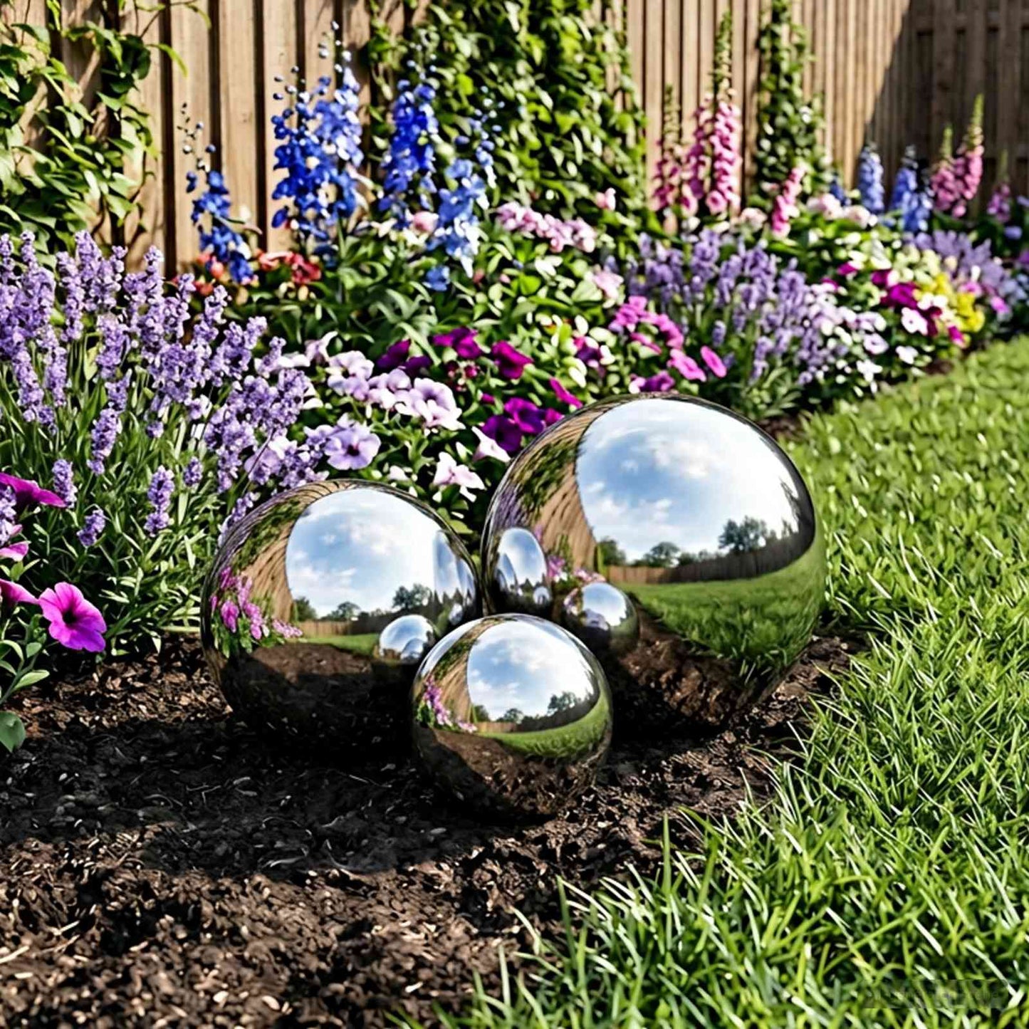 Speilball 3 stk. Ø 20 cm Sølv Rustfritt stål 201