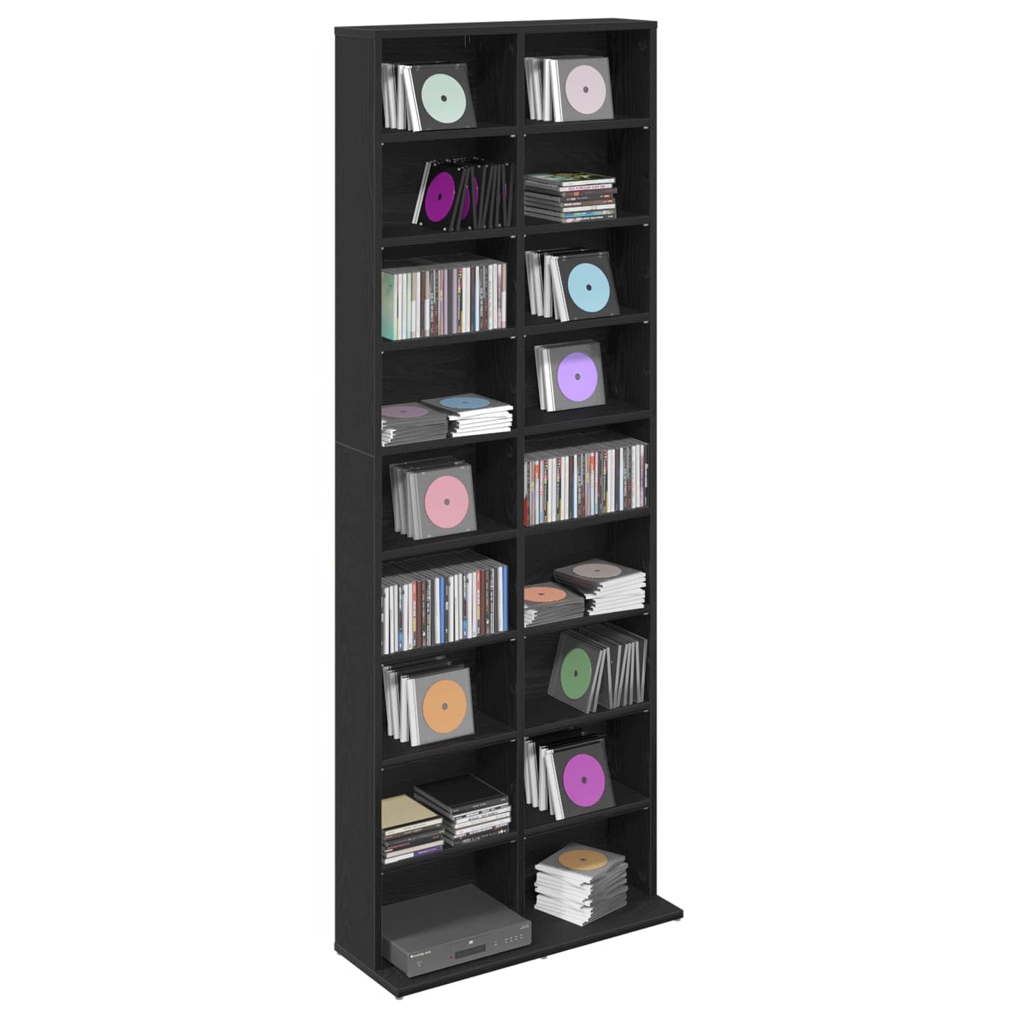 CD skap Svart eik 65 x 23,5 x 175 cm Konstruert tre
