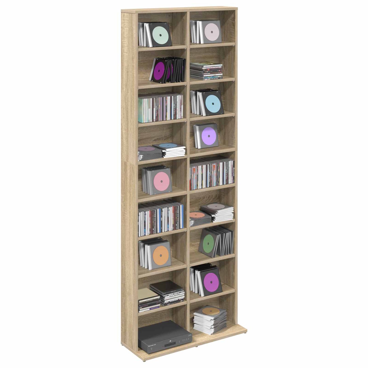 CD skap Sonoma eik 65 x 23,5 x 175 cm Konstruert tre