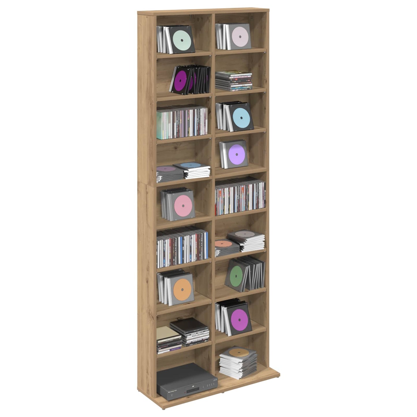 CD skap Artisan eik 65 x 23,5 x 175 cm Konstruert tre