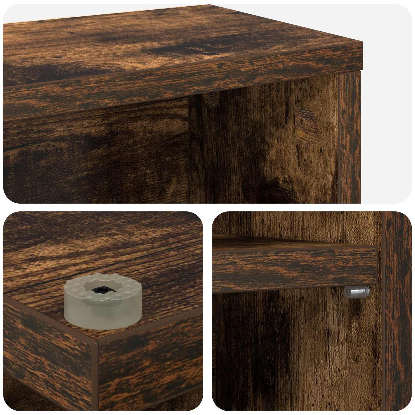 CD skap Røkt Eik 96 x 23,5 x 97,5 cm Konstruert tre