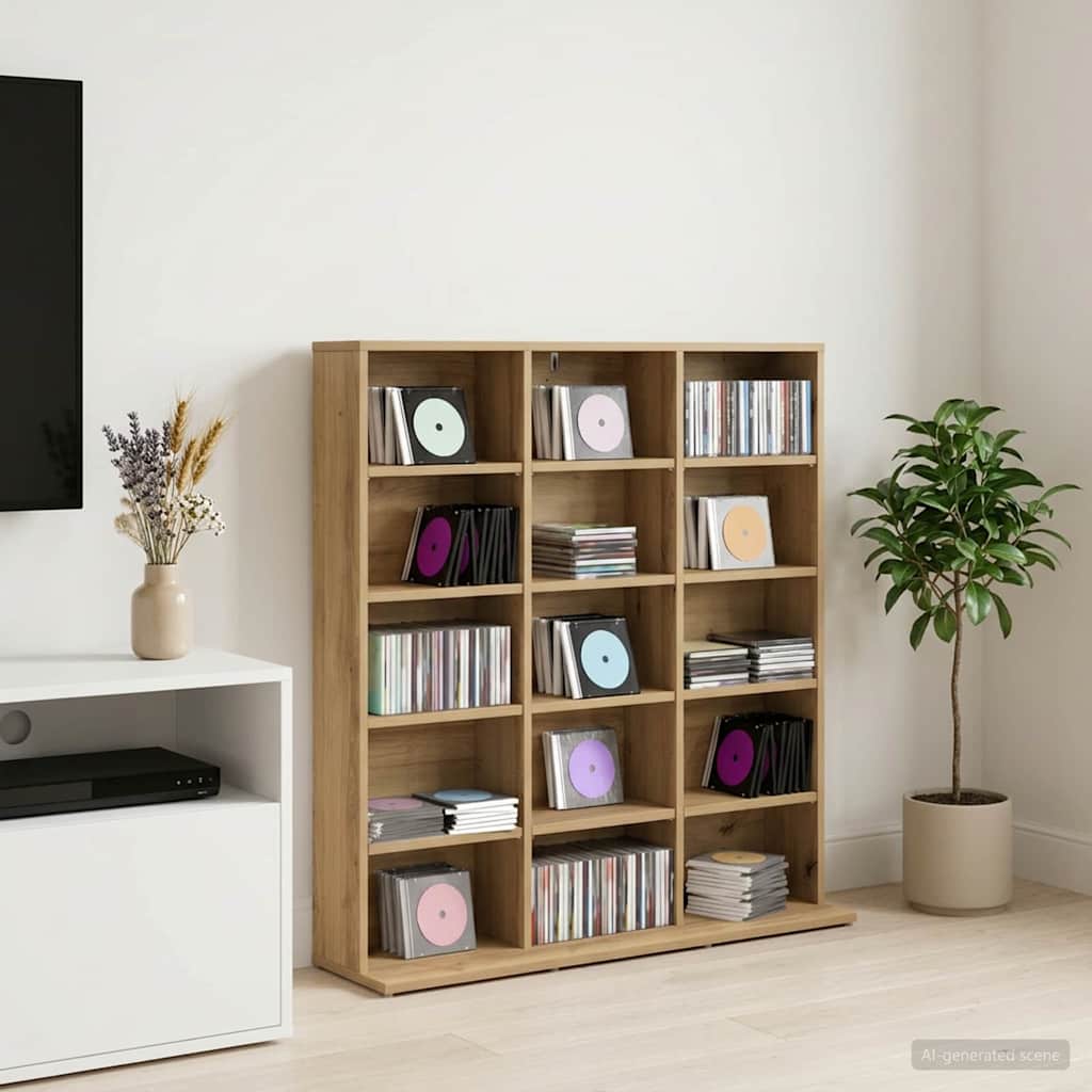 CD skap Artisan eik 96 x 23,5 x 97,5 cm Konstruert tre