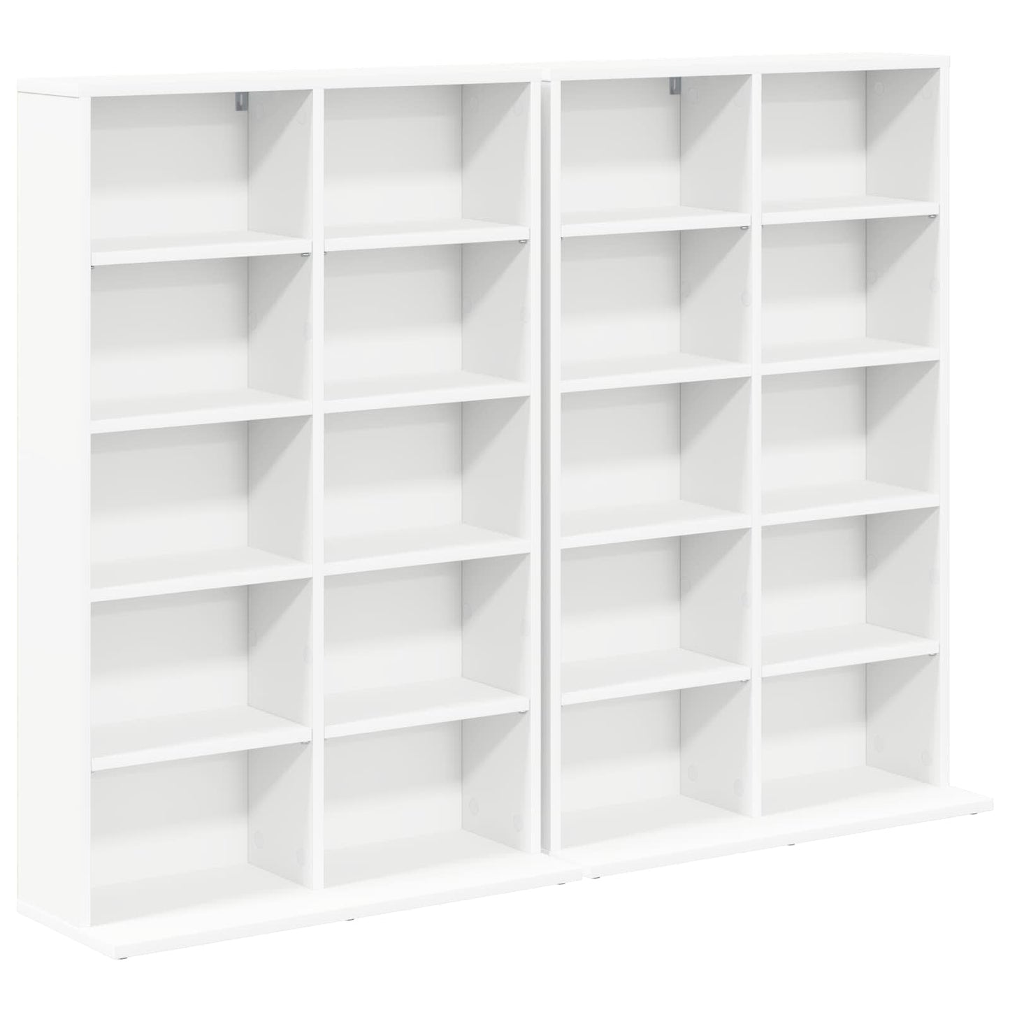 CD skap 2 stk. Hvit 65 x 23,5 x 97,5 cm Konstruert tre