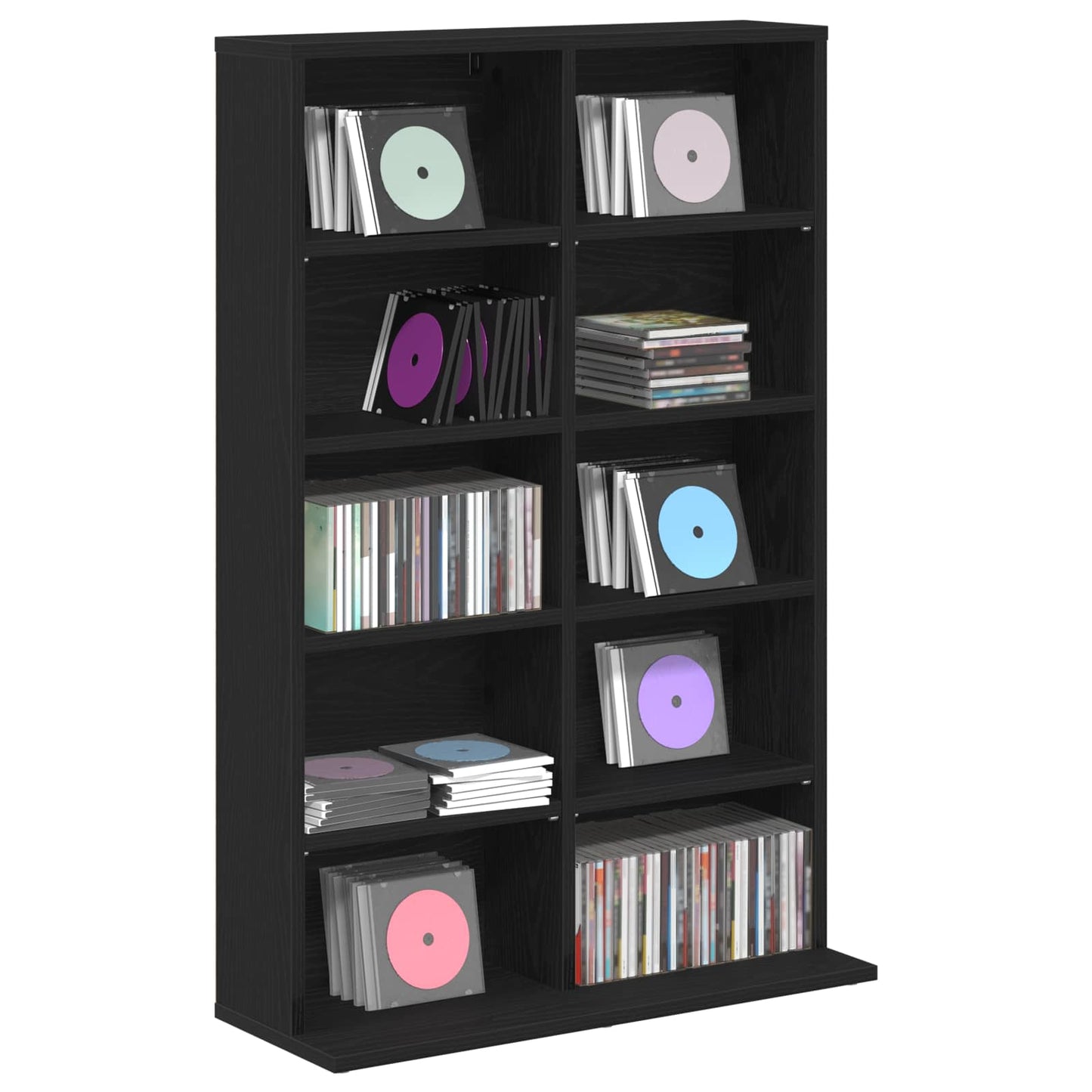 CD skap Svart eik 65 x 23,5 x 97,5 cm Konstruert tre