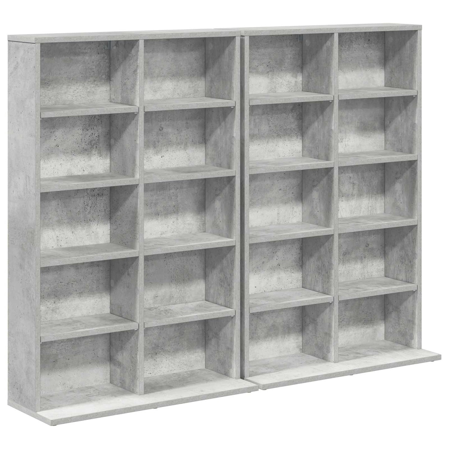 CD skap 2 stk. Betonggrå 65 x 23,5 x 97,5 cm Konstruert tre
