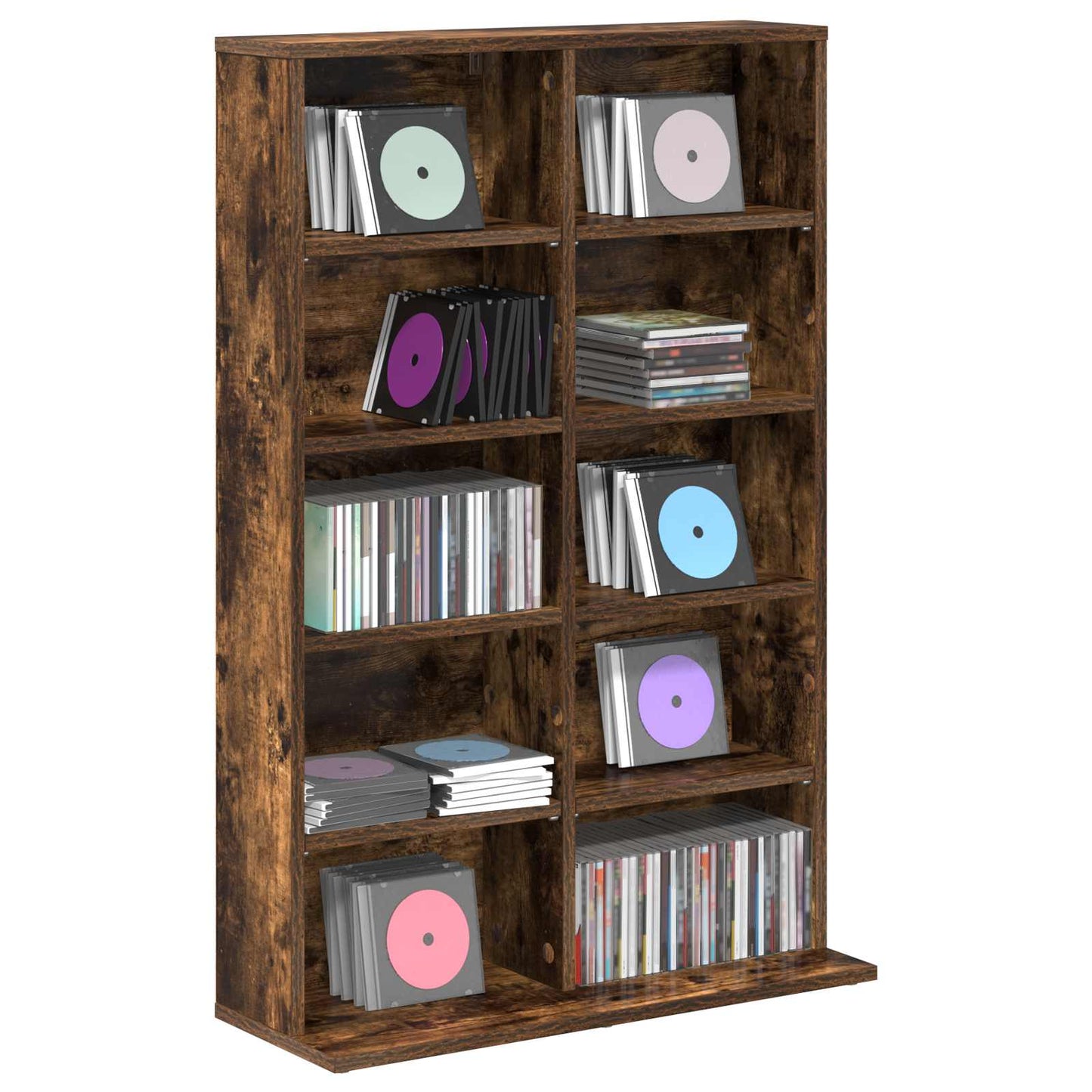 CD skap Røkt Eik 65 x 23,5 x 97,5 cm Konstruert tre