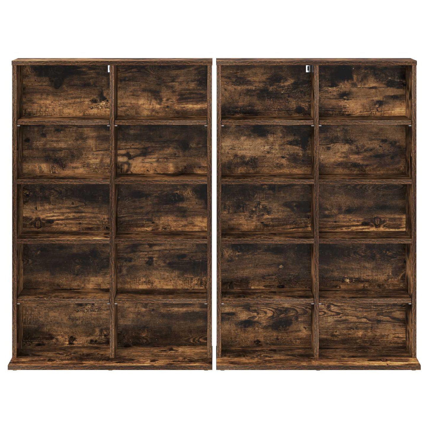 CD skap 2 stk. Røkt Eik 65 x 23,5 x 97,5 cm Konstruert tre
