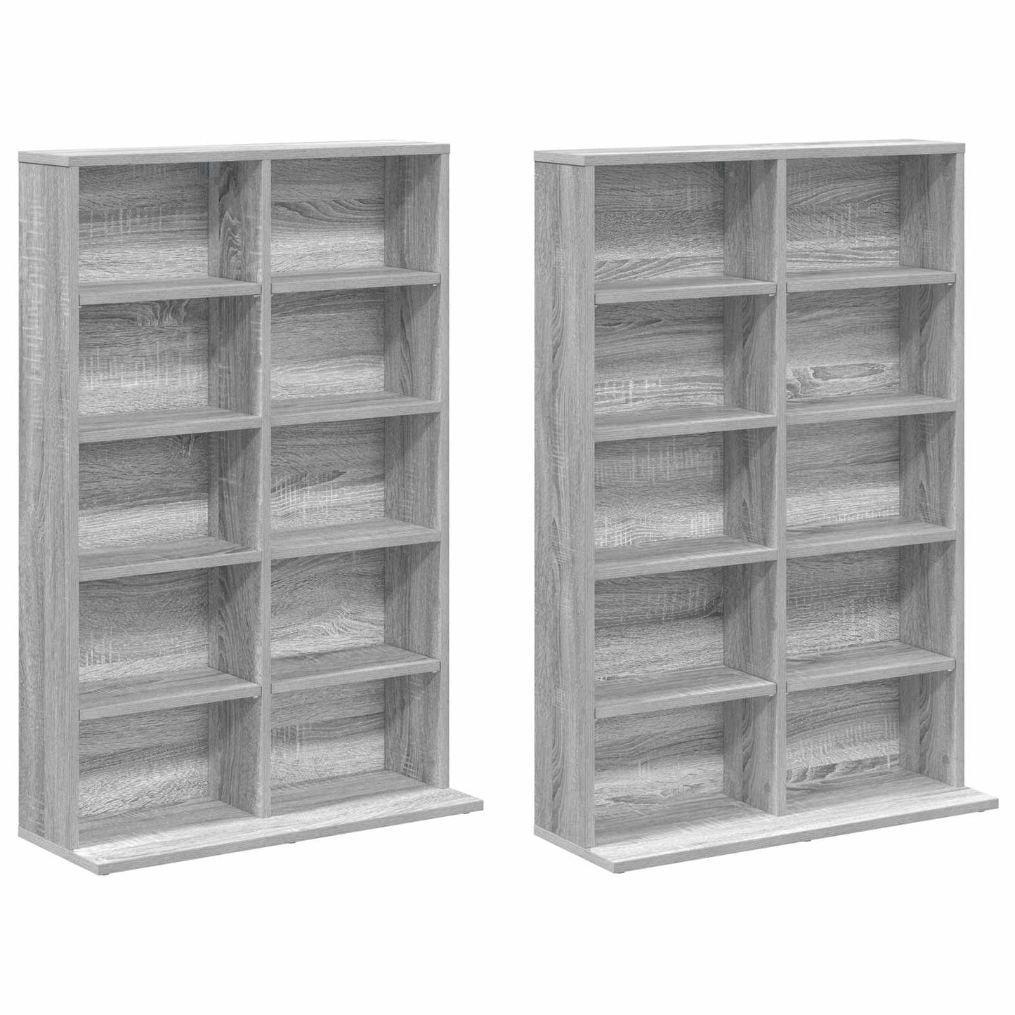 CD skap 2 stk. Grå Sonoma 65 x 23,5 x 97,5 cm Konstruert tre