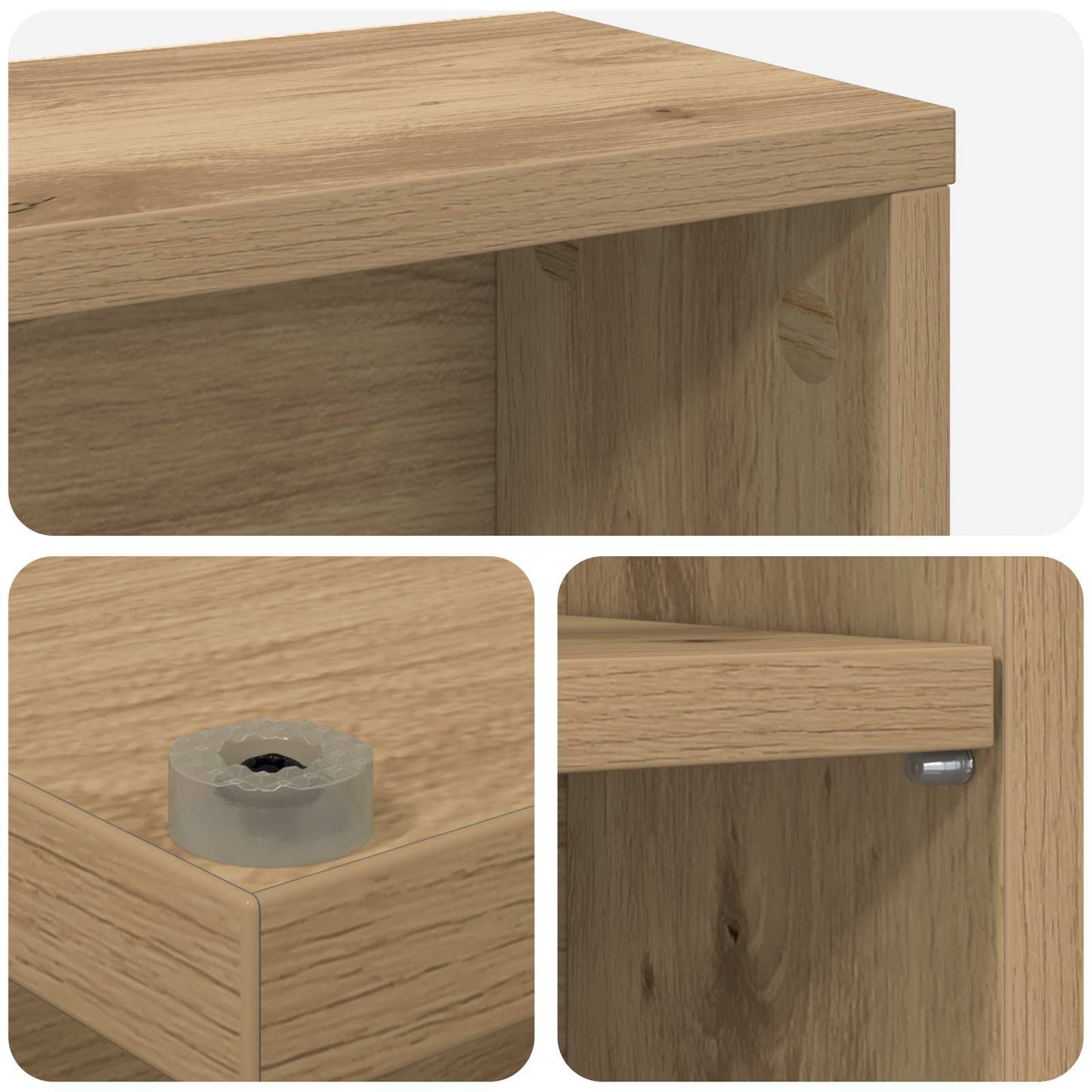 CD skap 2 stk. Artisan eik 65 x 23,5 x 97,5 cm Konstruert tre