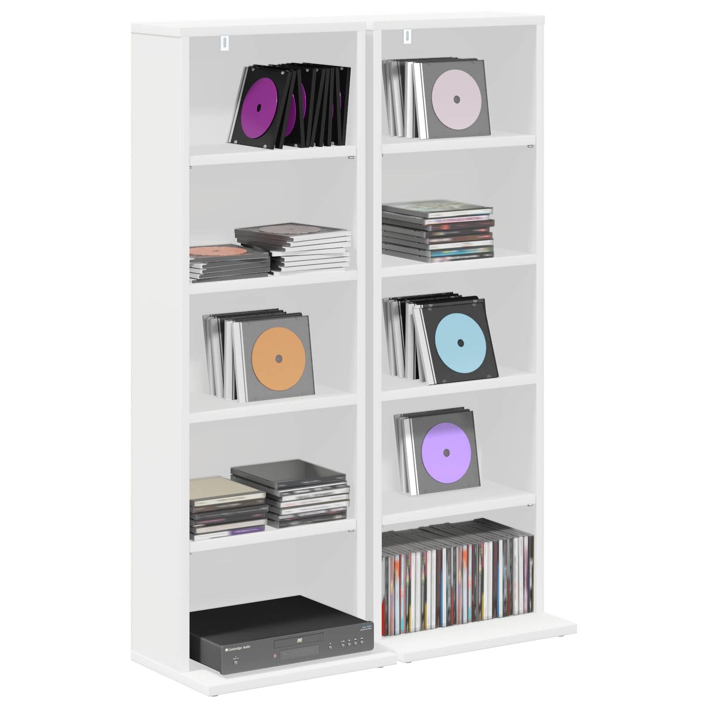 CD skap 2 stk. Hvit 33 x 23,5 x 97,5 cm Konstruert tre