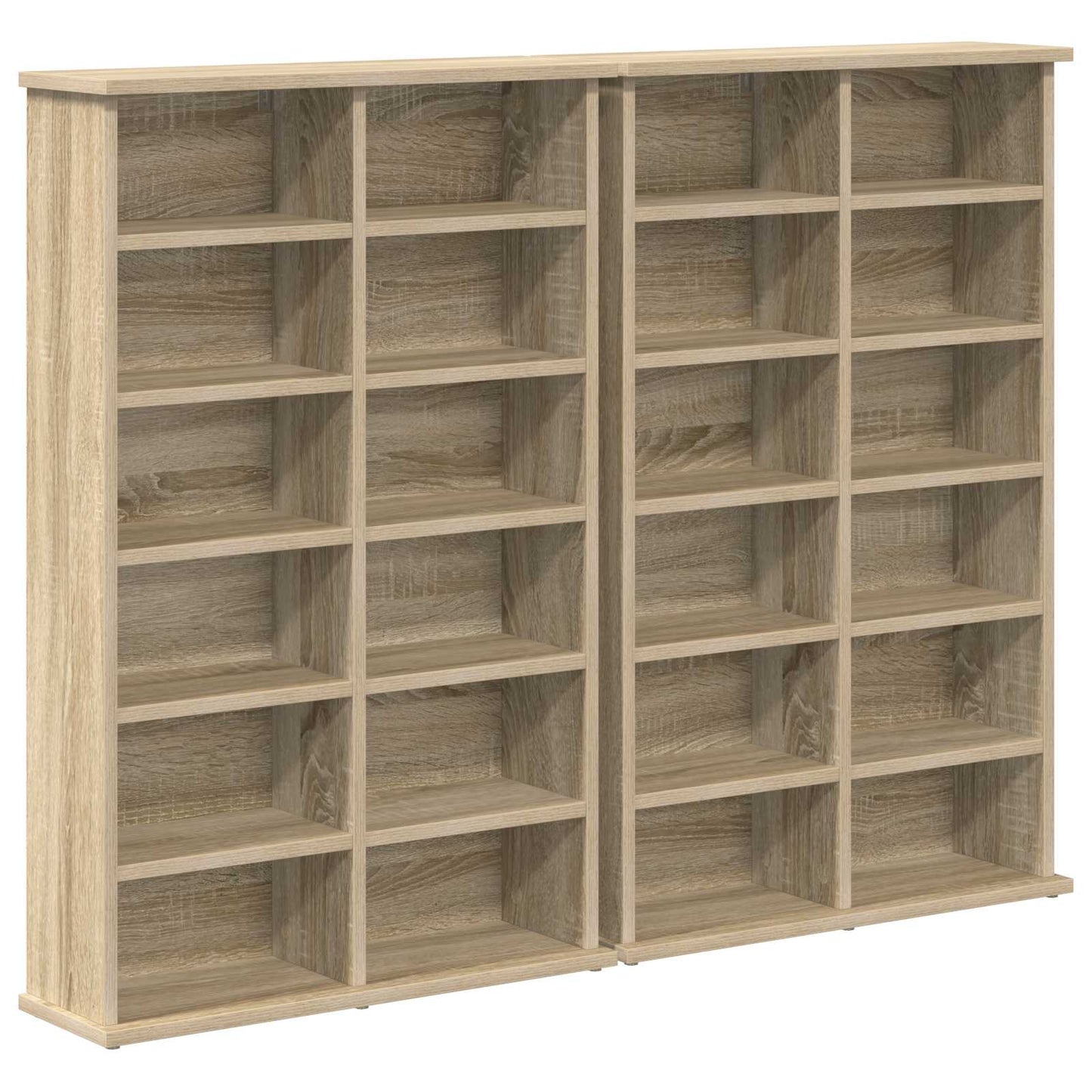 CD skap 2 stk. Sonoma eik 60 x 17 x 92 cm Konstruert tre