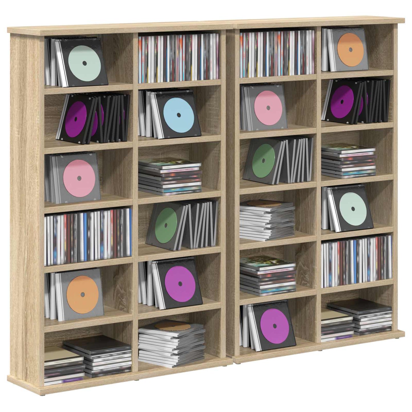CD skap 2 stk. Sonoma eik 60 x 17 x 92 cm Konstruert tre