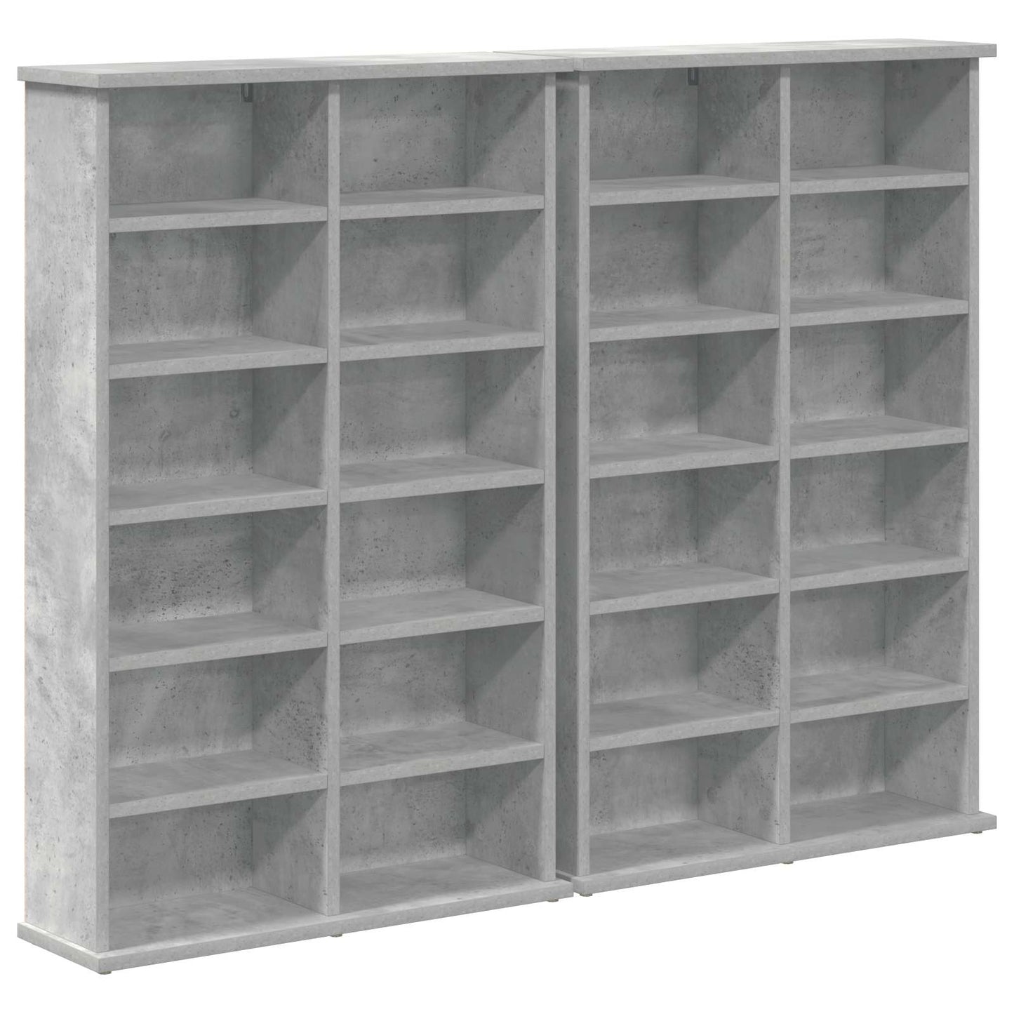 CD skap 2 stk. Betonggrå 60 x 17 x 92 cm Konstruert tre