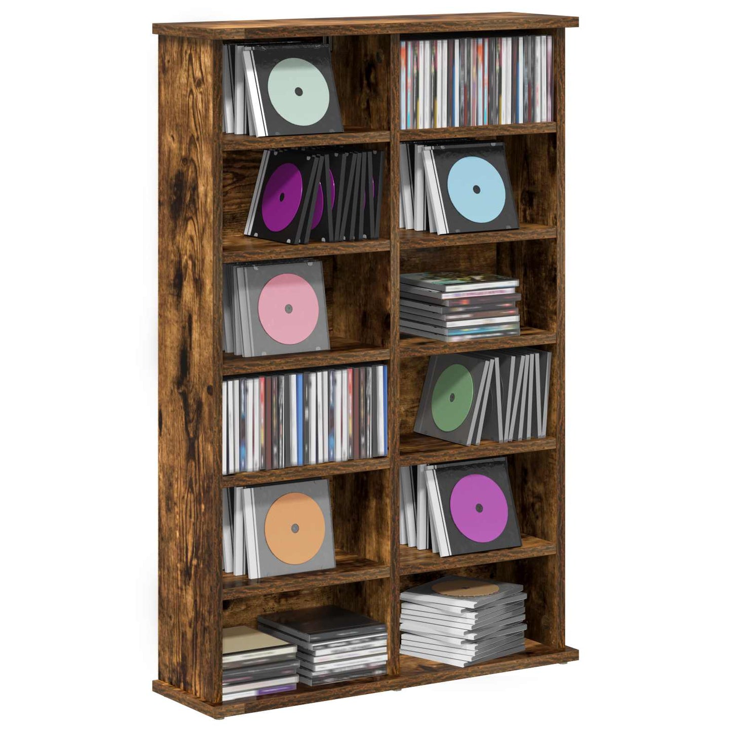 CD skap Røkt Eik 60 x 17 x 92 cm Konstruert tre