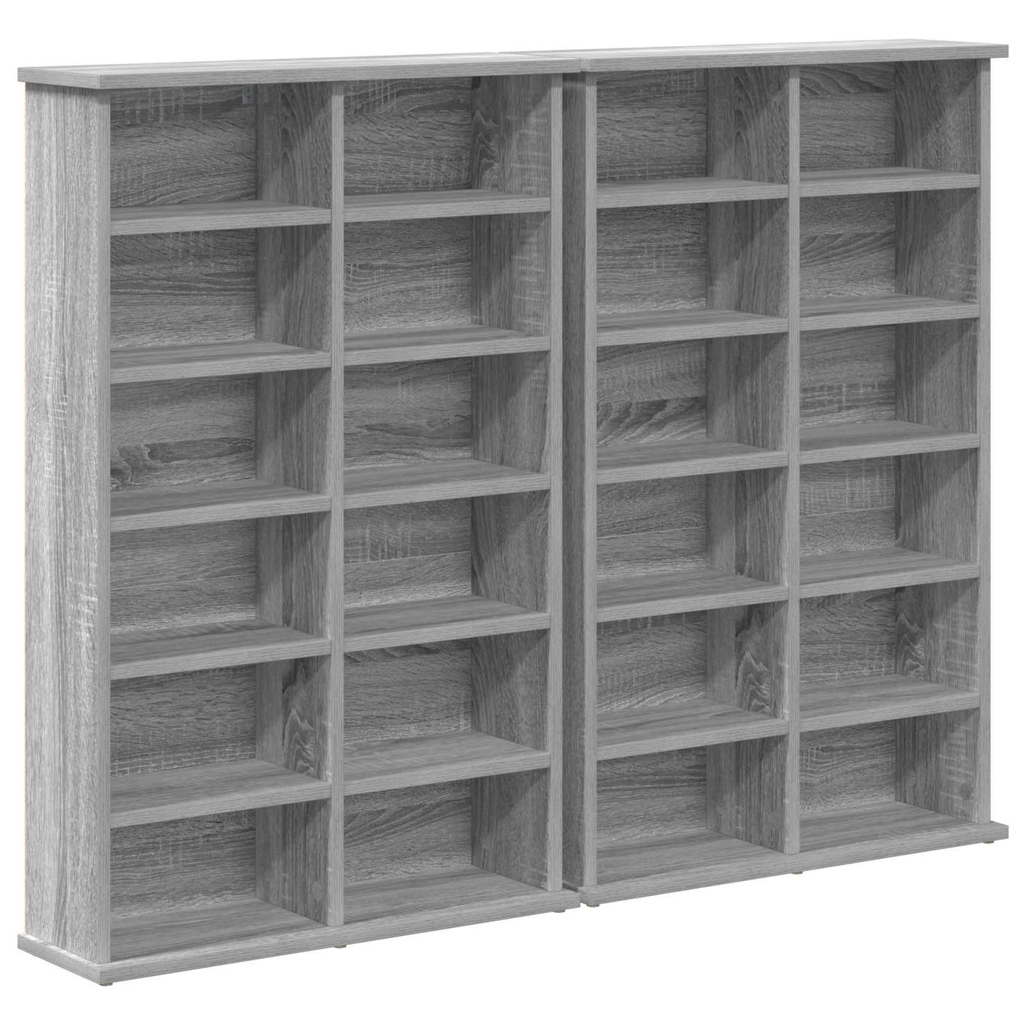 CD skap 2 stk. Grå Sonoma 60 x 17 x 92 cm Konstruert tre