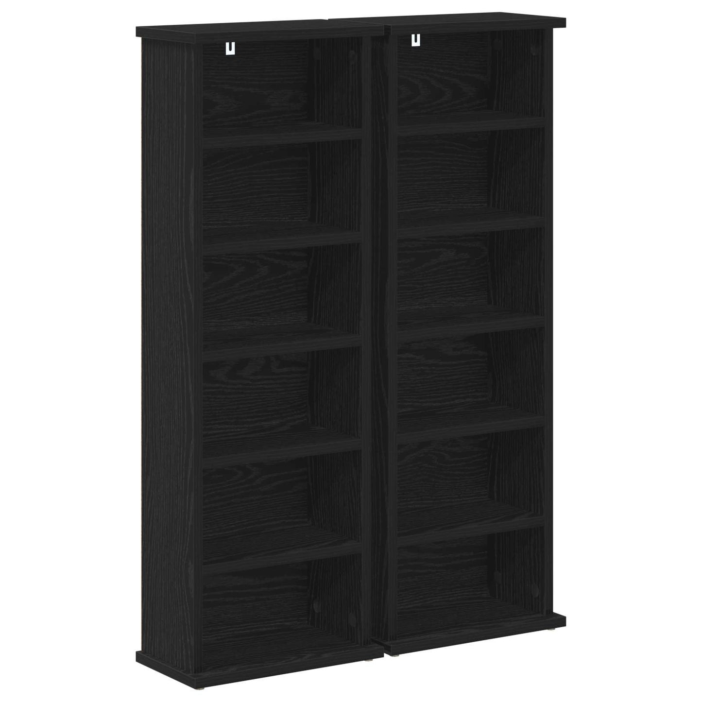 CD skap 2 stk. Svart eik 60 x 17 x 92 cm Konstruert tre