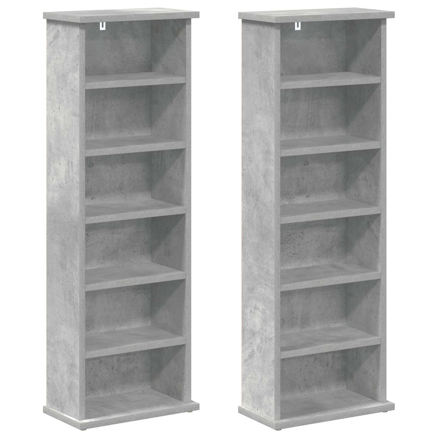 CD skap 2 stk. Betonggrå 60 x 17 x 92 cm Konstruert tre