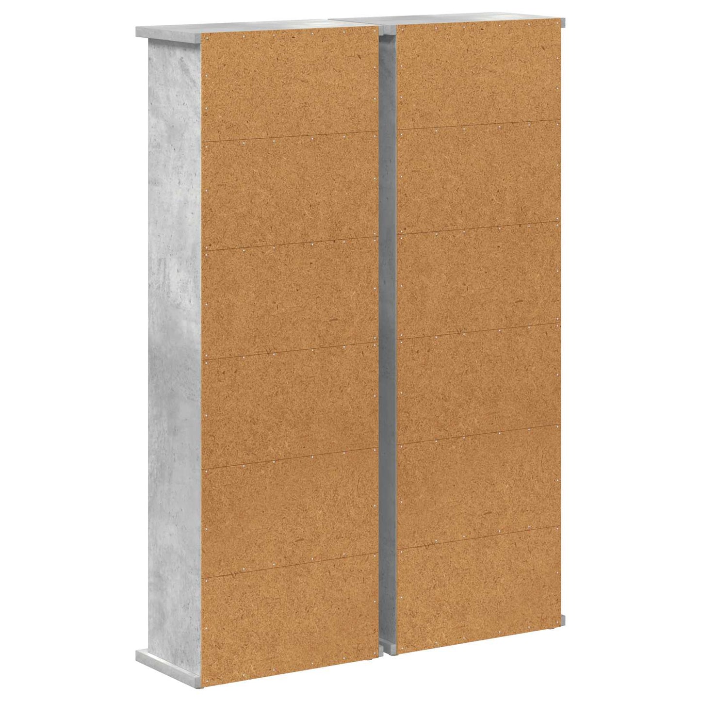 CD skap 2 stk. Betonggrå 60 x 17 x 92 cm Konstruert tre