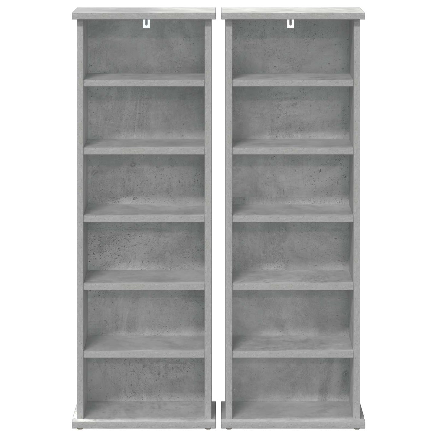 CD skap 2 stk. Betonggrå 60 x 17 x 92 cm Konstruert tre