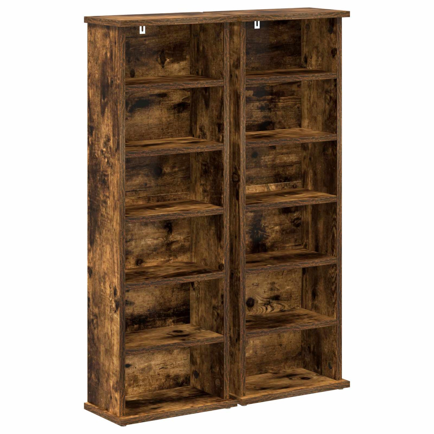 CD skap 2 stk. Røkt Eik 60 x 17 x 92 cm Konstruert tre
